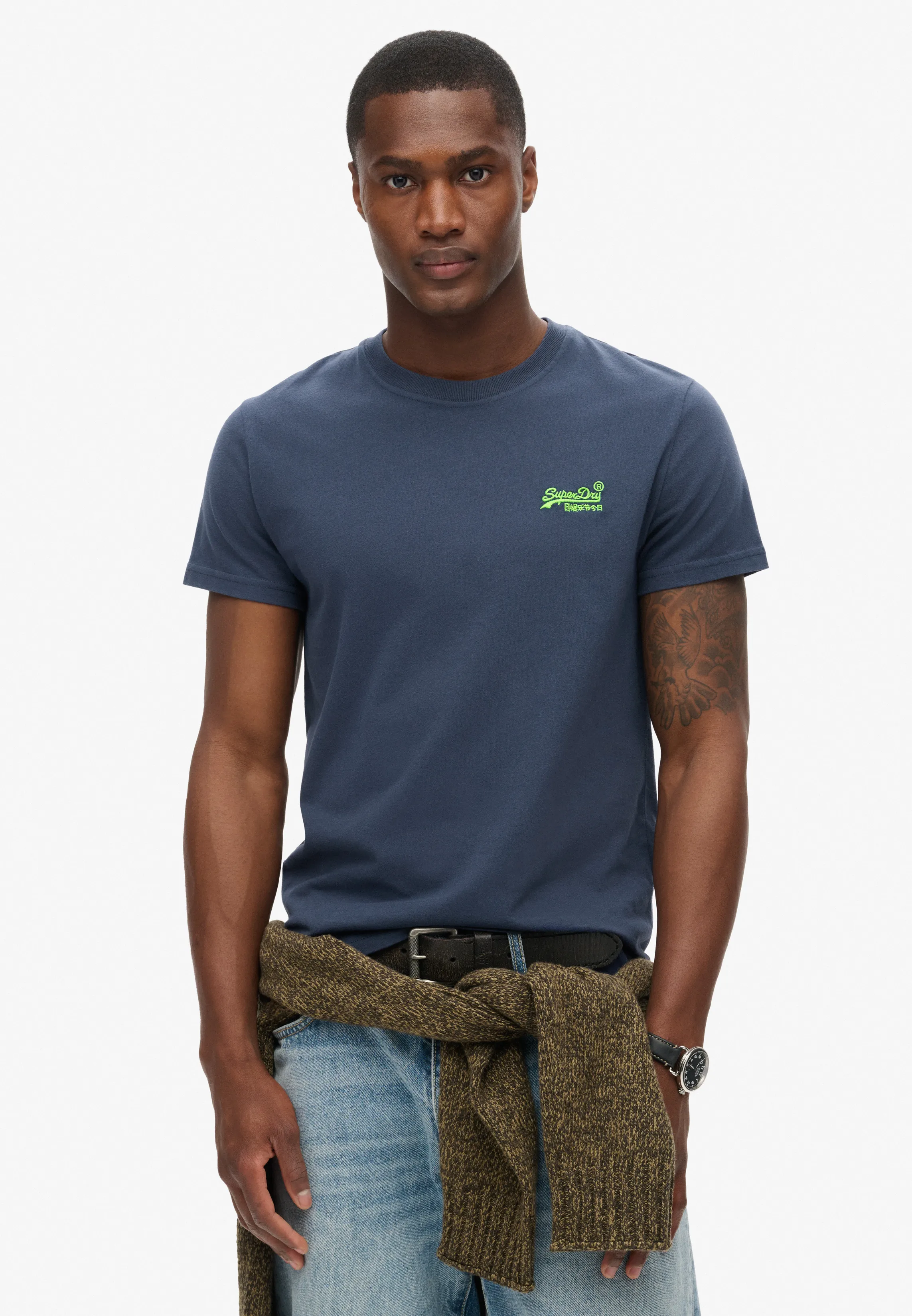 Essential Logo Embroidered T-Shirt - NAVY