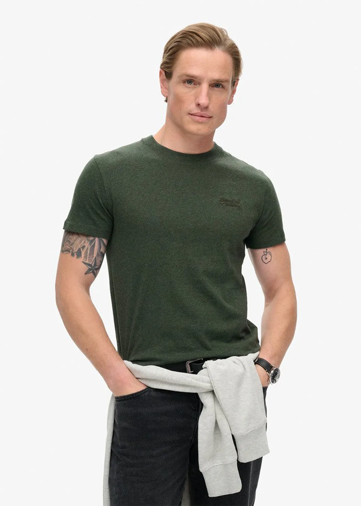 Essential Logo T-shirt - GREEN MELANGE