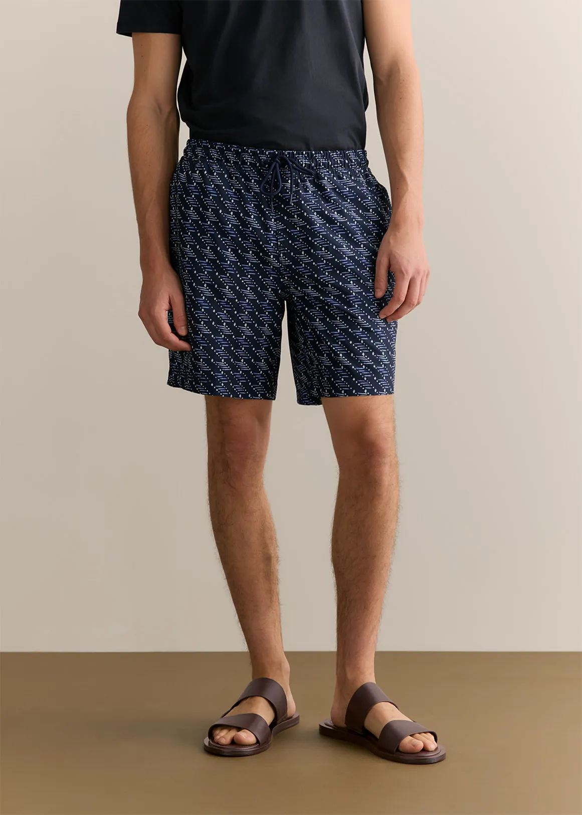 Etched Geo Swim Short - NAVY