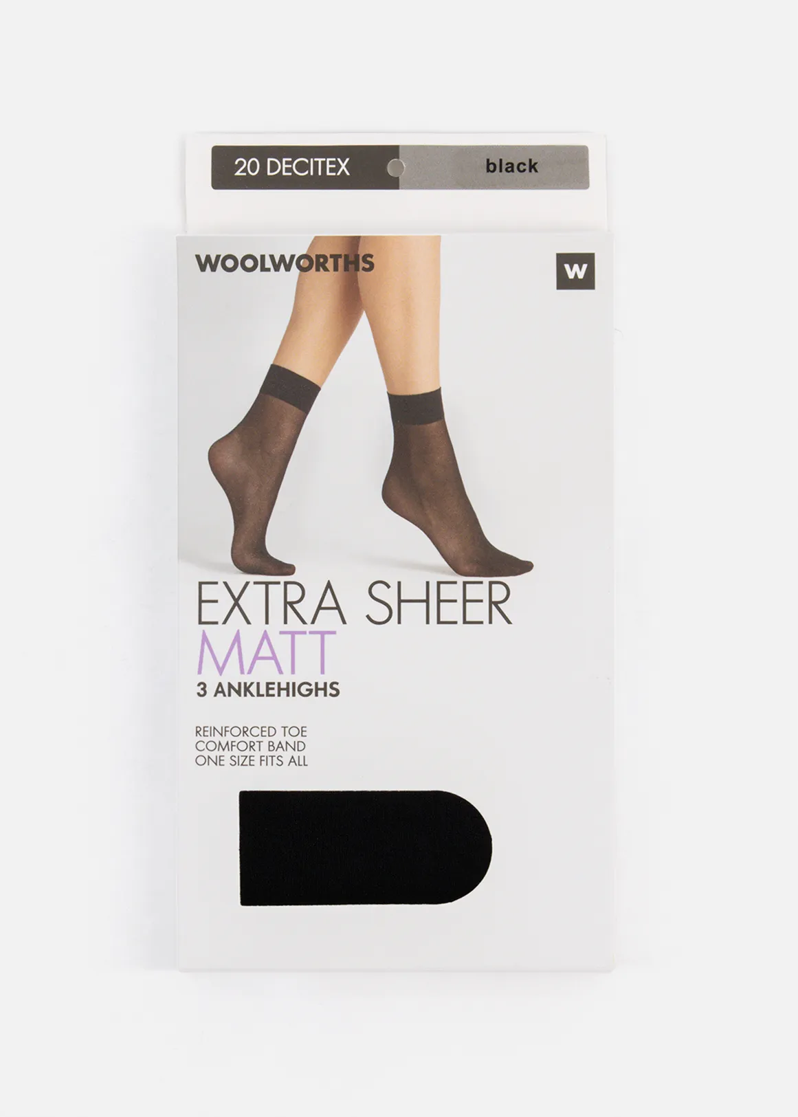 Extra Sheer Matt Anklehighs 3 Pack - BLACK