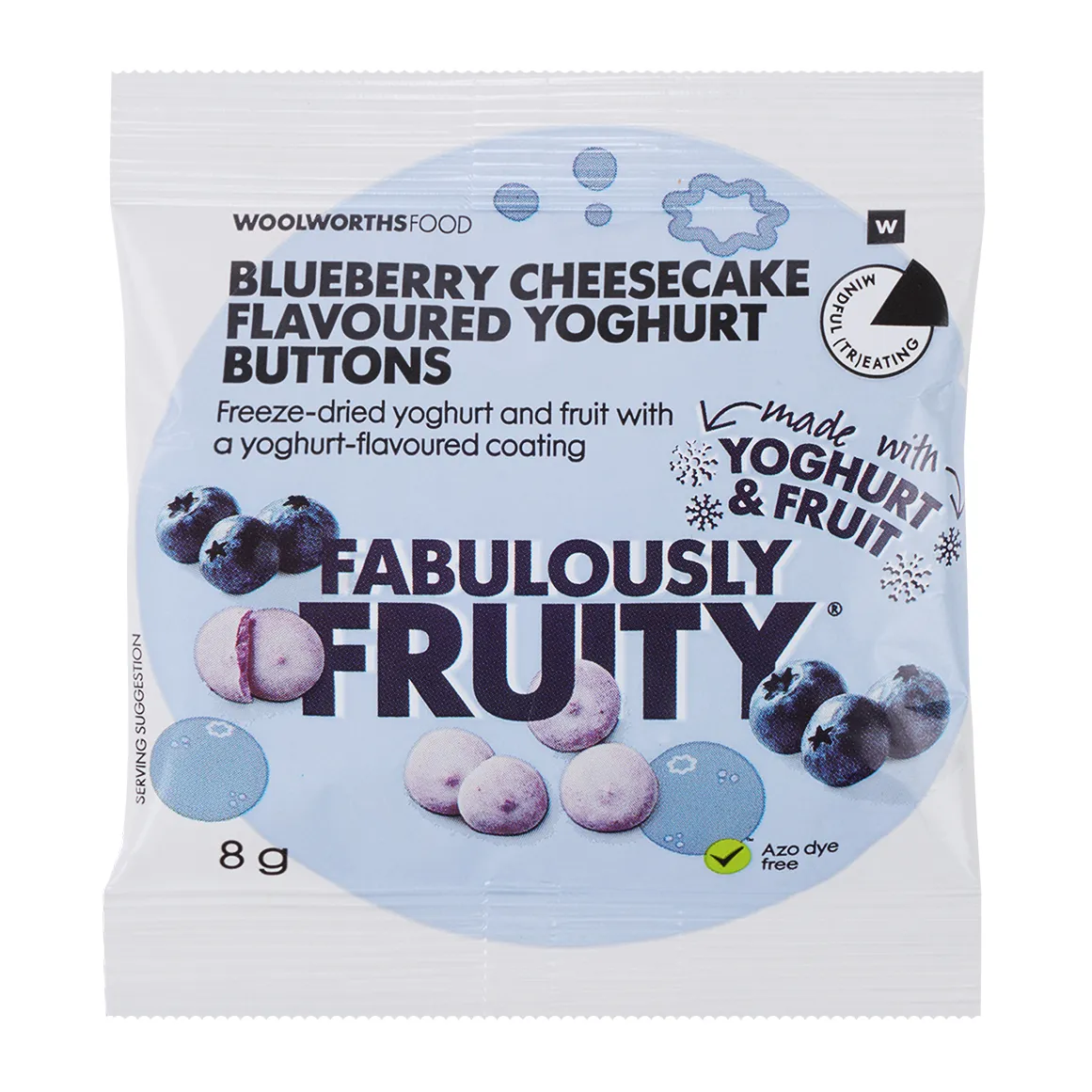 Fabulously Fruity Blueberry Cheesecake Yoghut Buttons 8 g