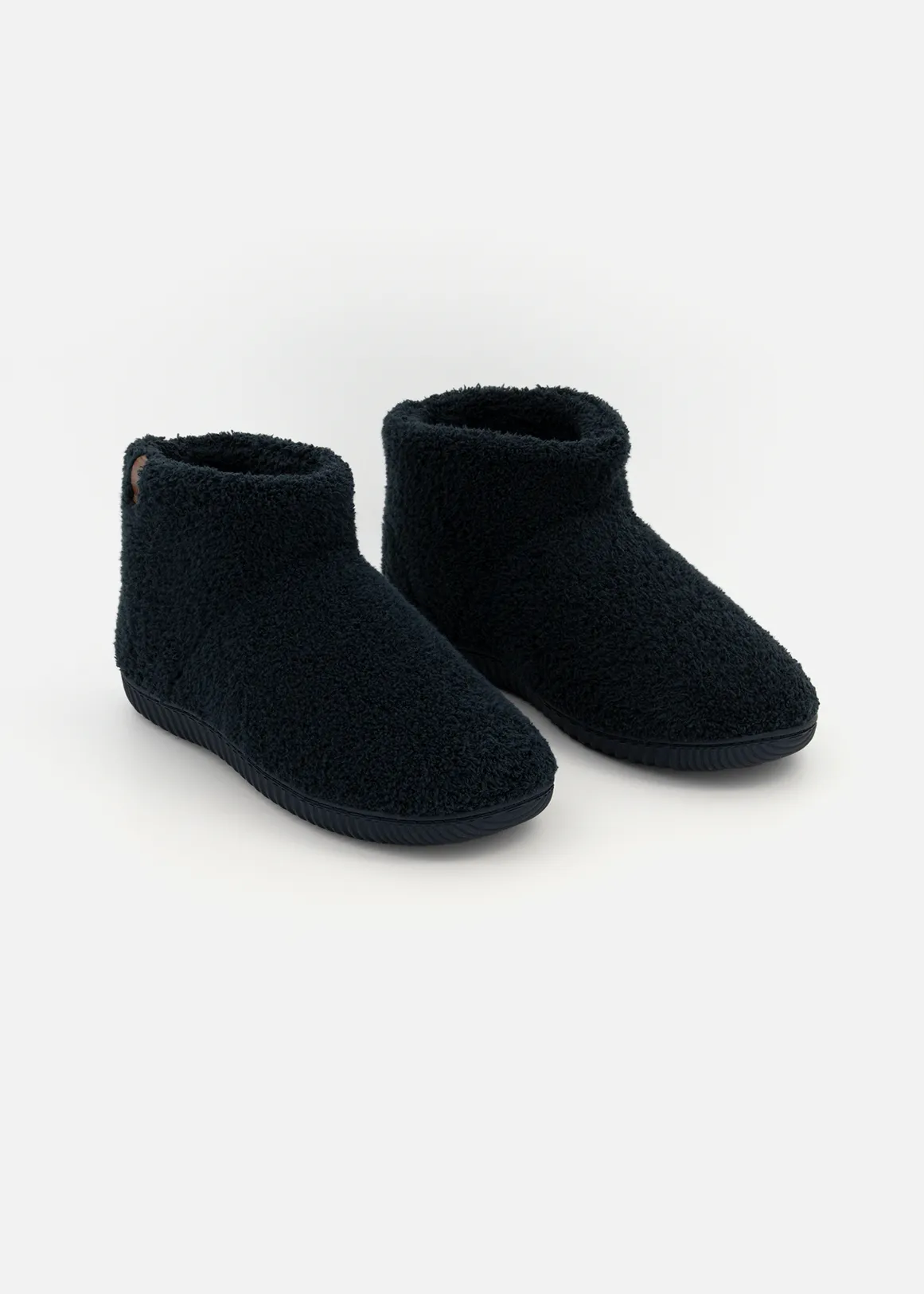 Faux Fur Slipper Boots - NAVY