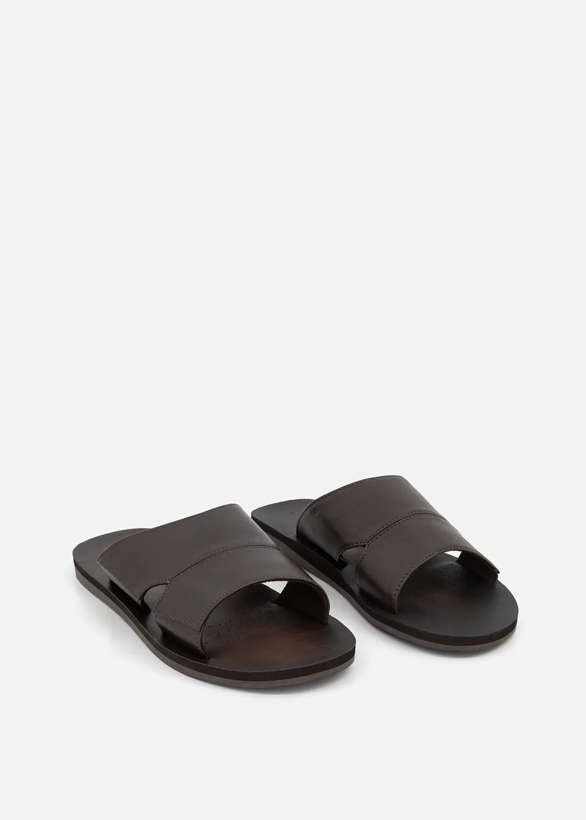 Faux Leather Mules - CHOCOLATE