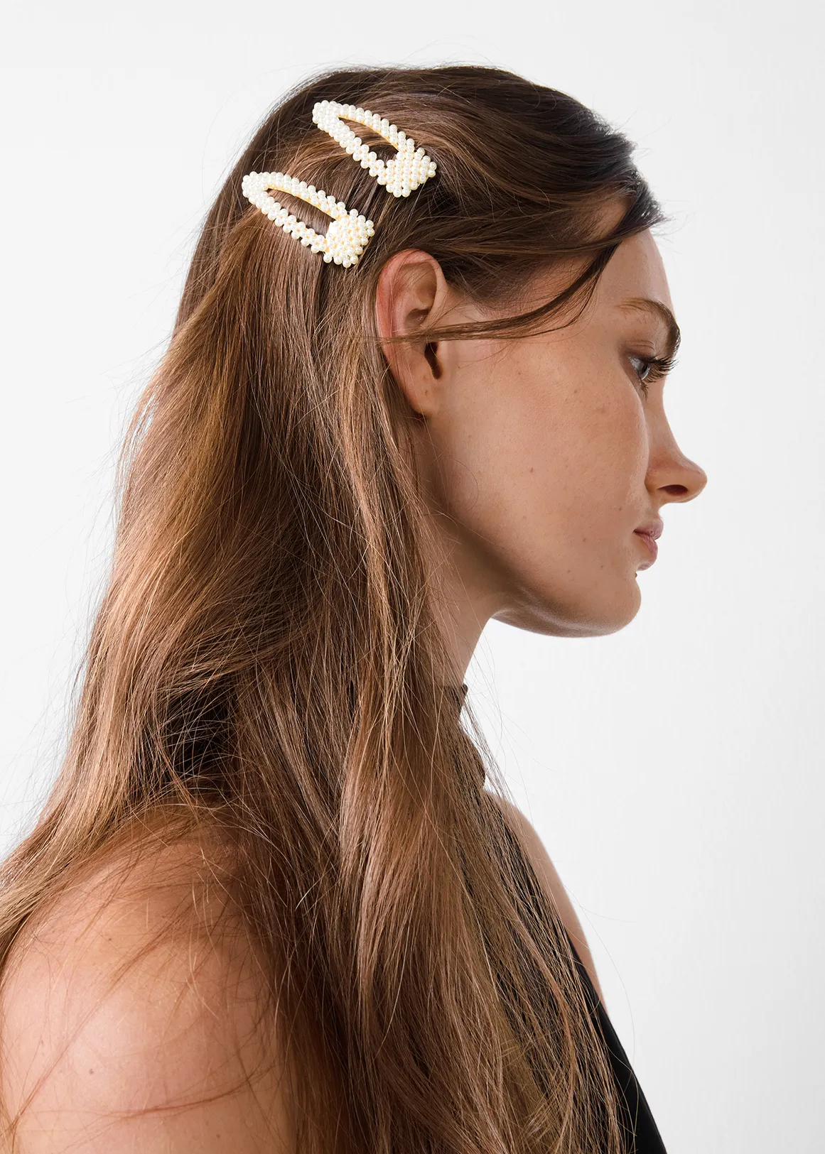 Faux Pearl Hair Clips 2 Pack - CREAM
