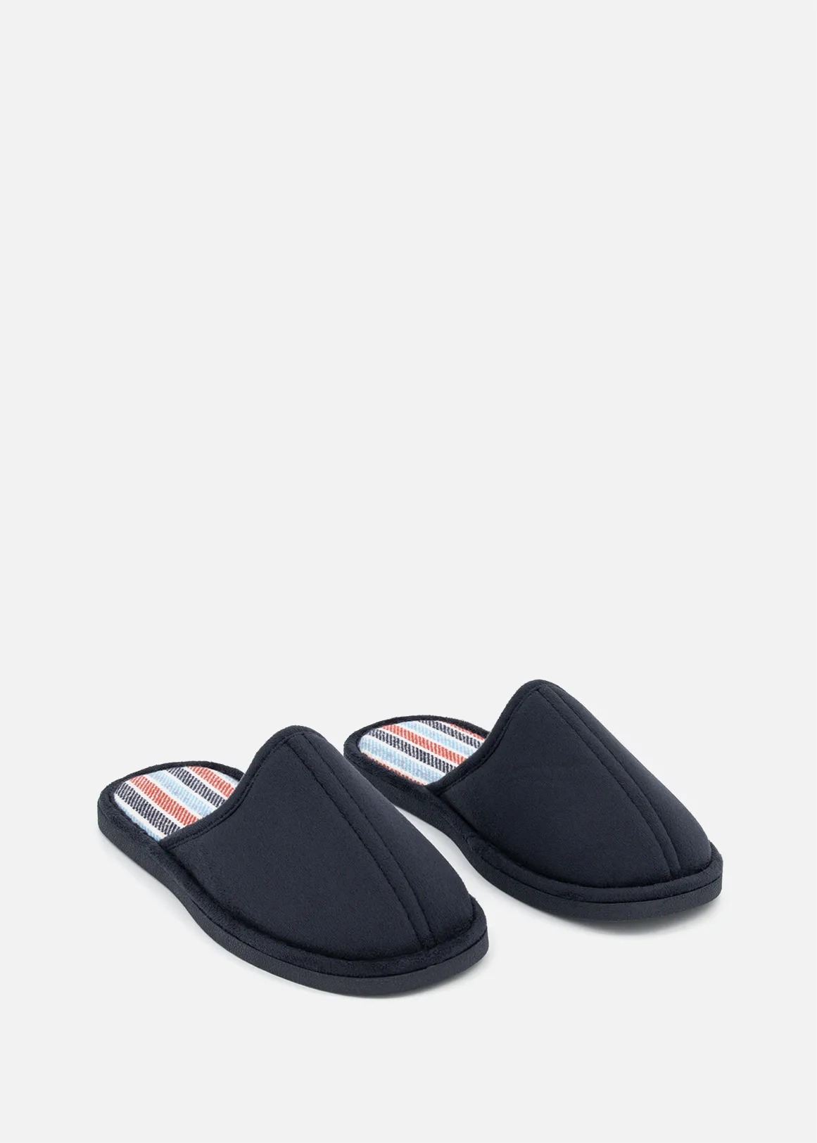 Faux Suede Mule Slippers (Size 12-6) Older Boy - NAVY