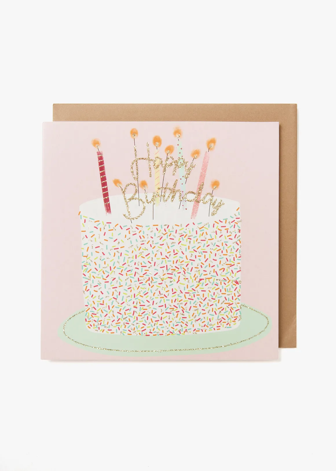 Female Birthday Cake Square Card - MULTI