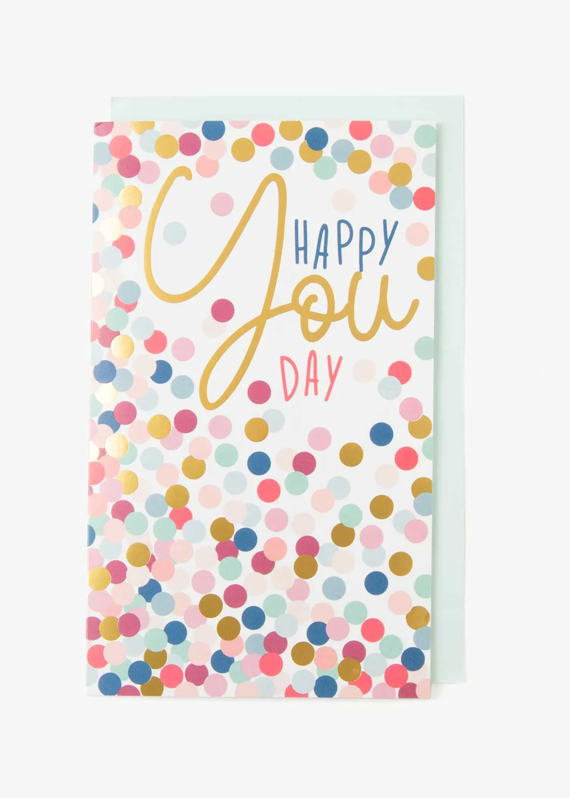 Female Round Confetti Foiled Birthday Card - ASSORT
