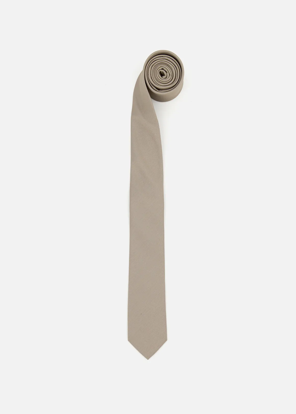 Fine Rib Slim Tie - NATURAL