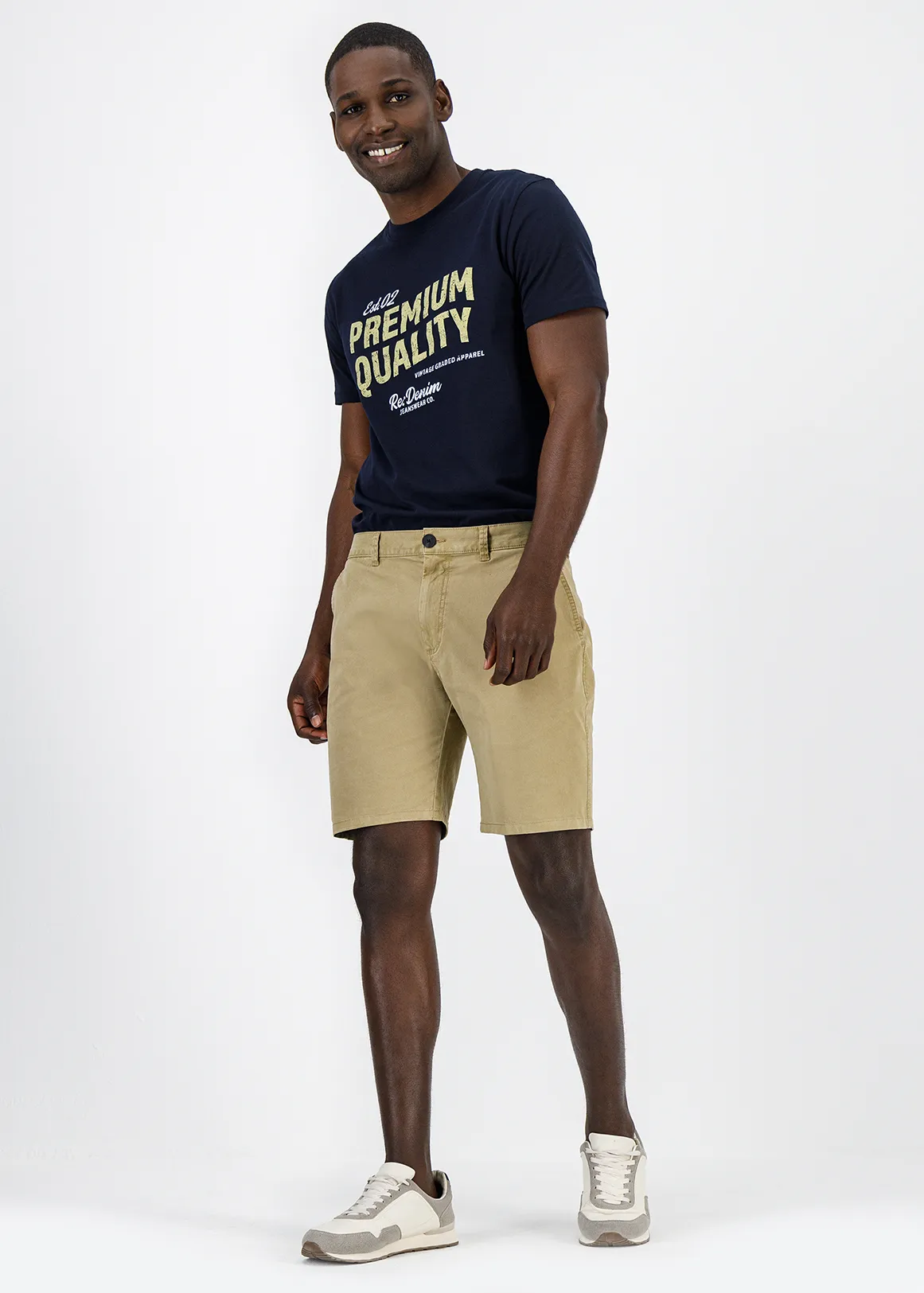 Flat Front Slim Fit Chino Shorts - CAMEL