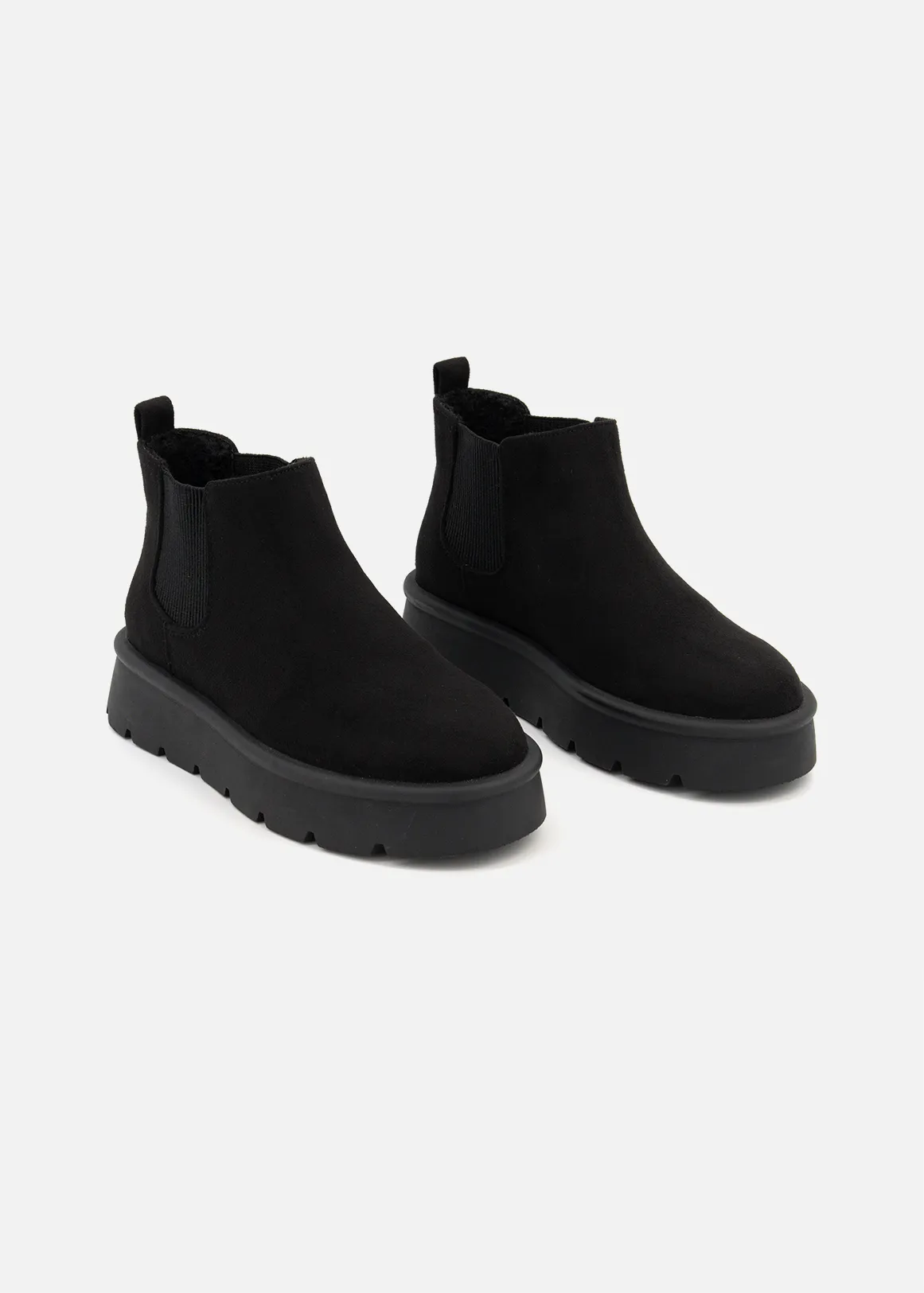 Flatform Ankle Boots - BLACK