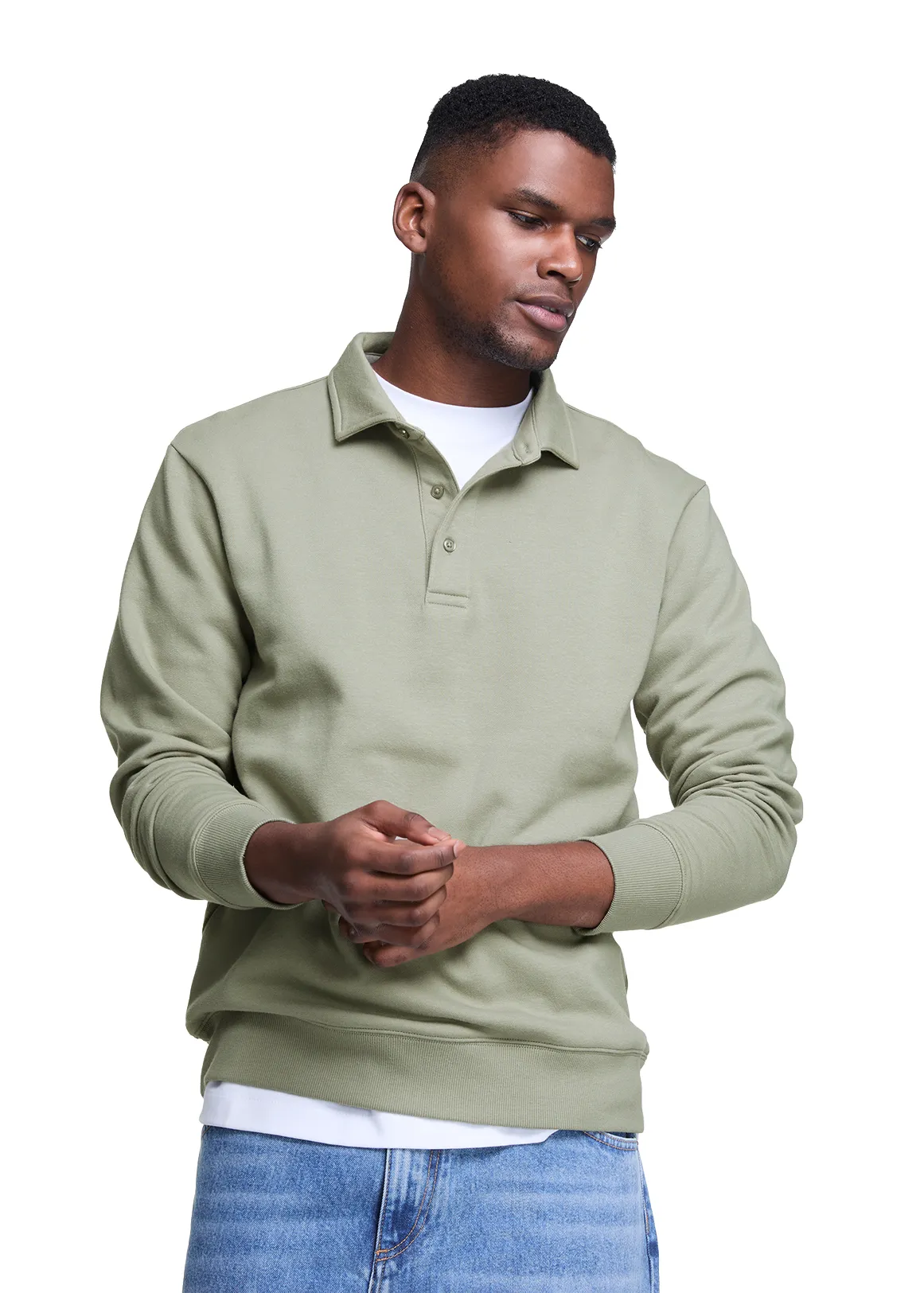 Fleece Rugby Sweatshirt - SAGE
