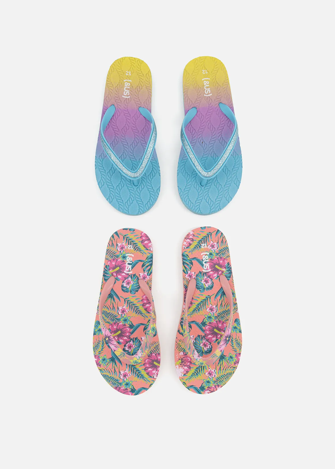 Flip Flops 2 Pack (Size 12-6) Older Girl - BRIGHTS