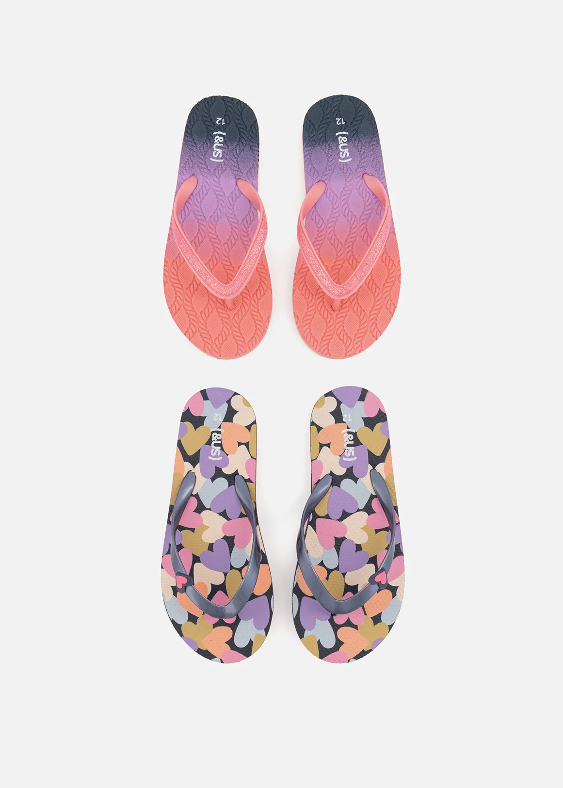 Flip Flops 2 Pack (Size 12-6) Older Girl - NAVY