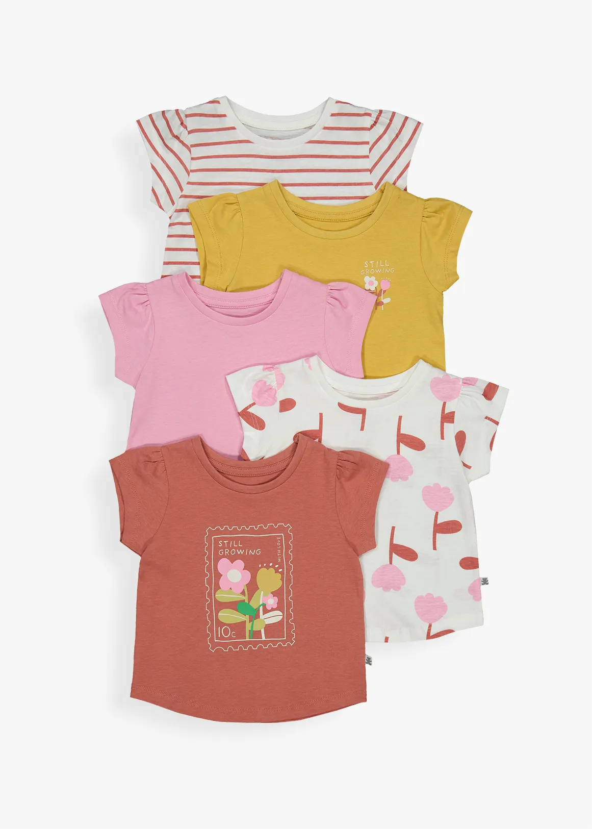 Floral Cotton T-shirts 5 Pack - X PINK