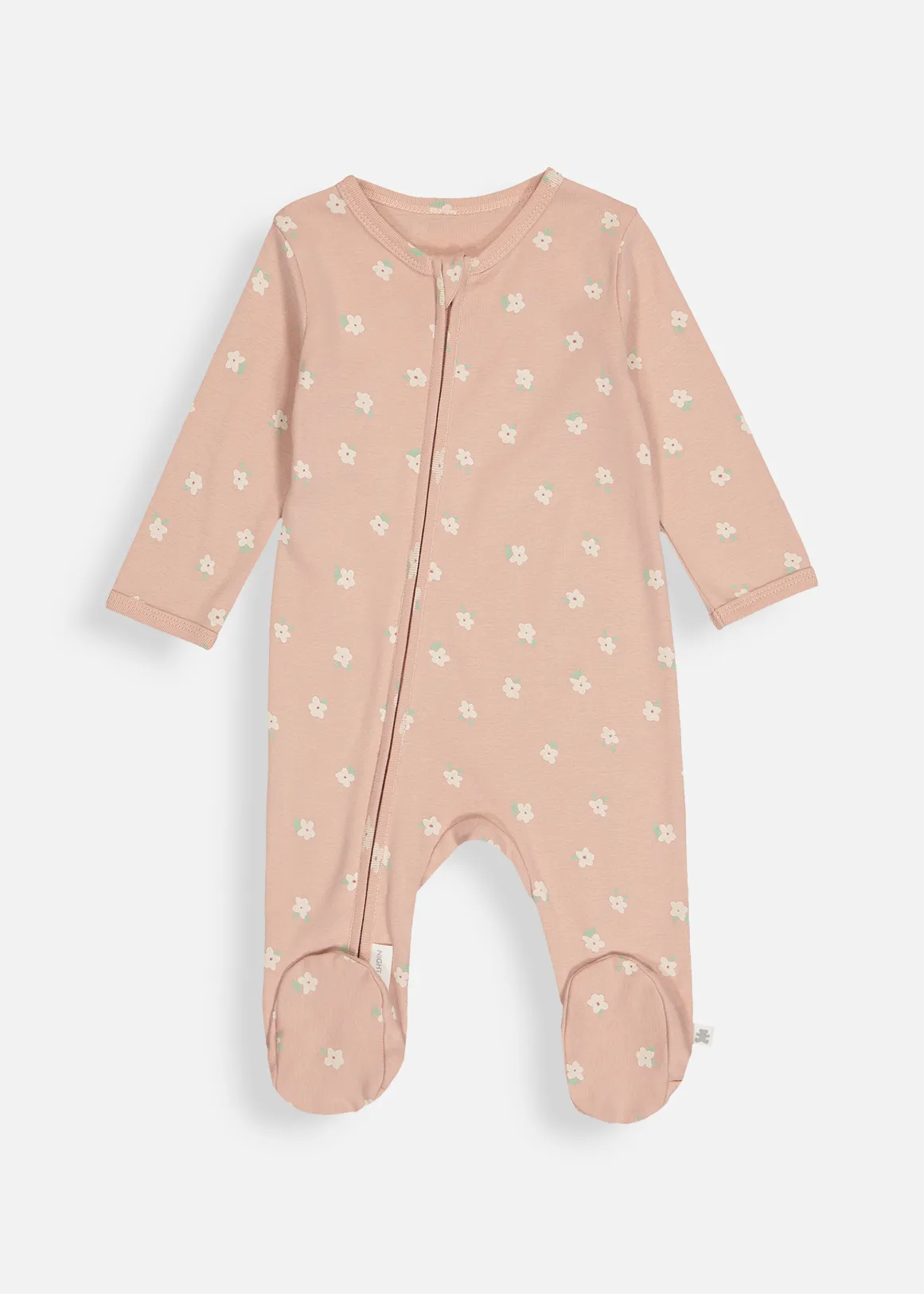 Floral Cotton Zip Sleepsuit - X PINK