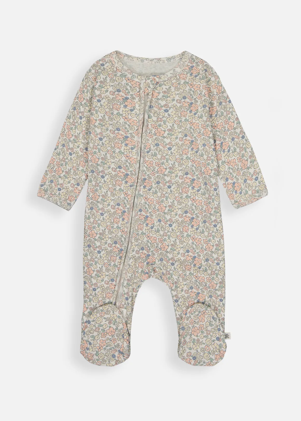 Floral Cotton Zip Sleepsuit - X PINK