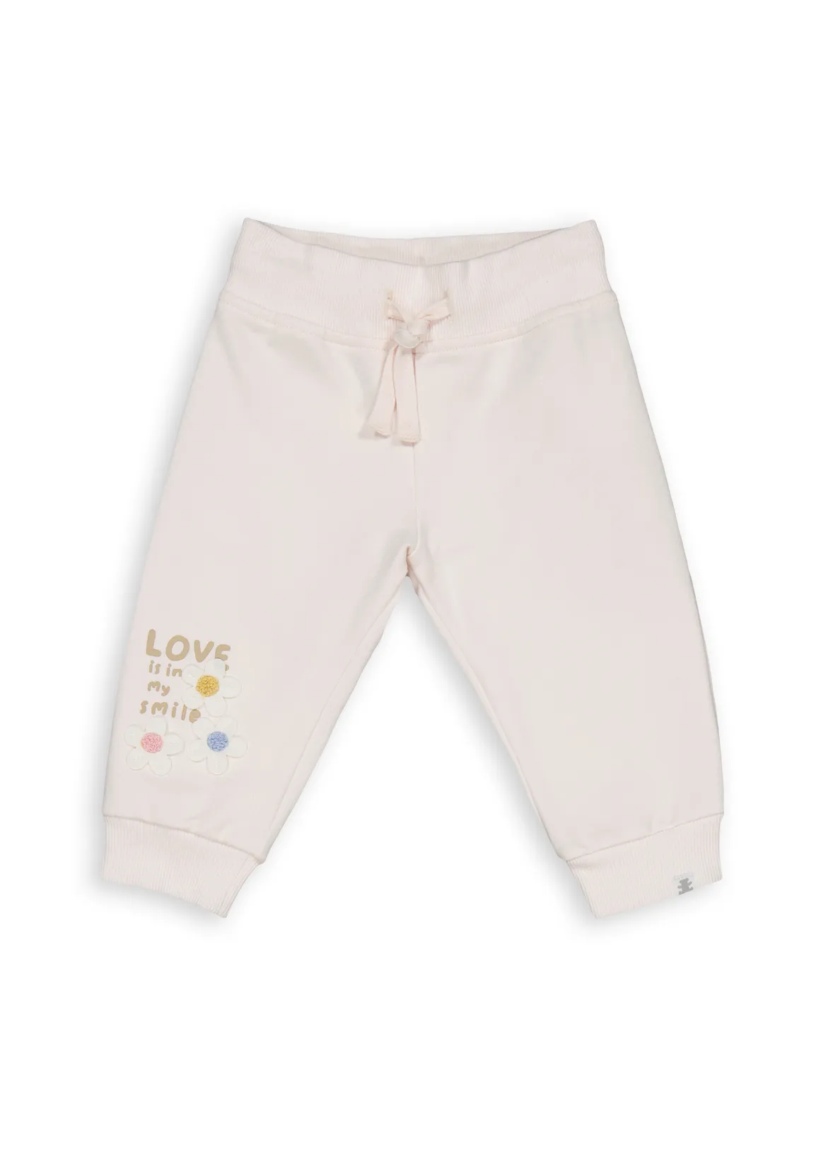 Flower Applique Sweatpants - LIGHT PINK