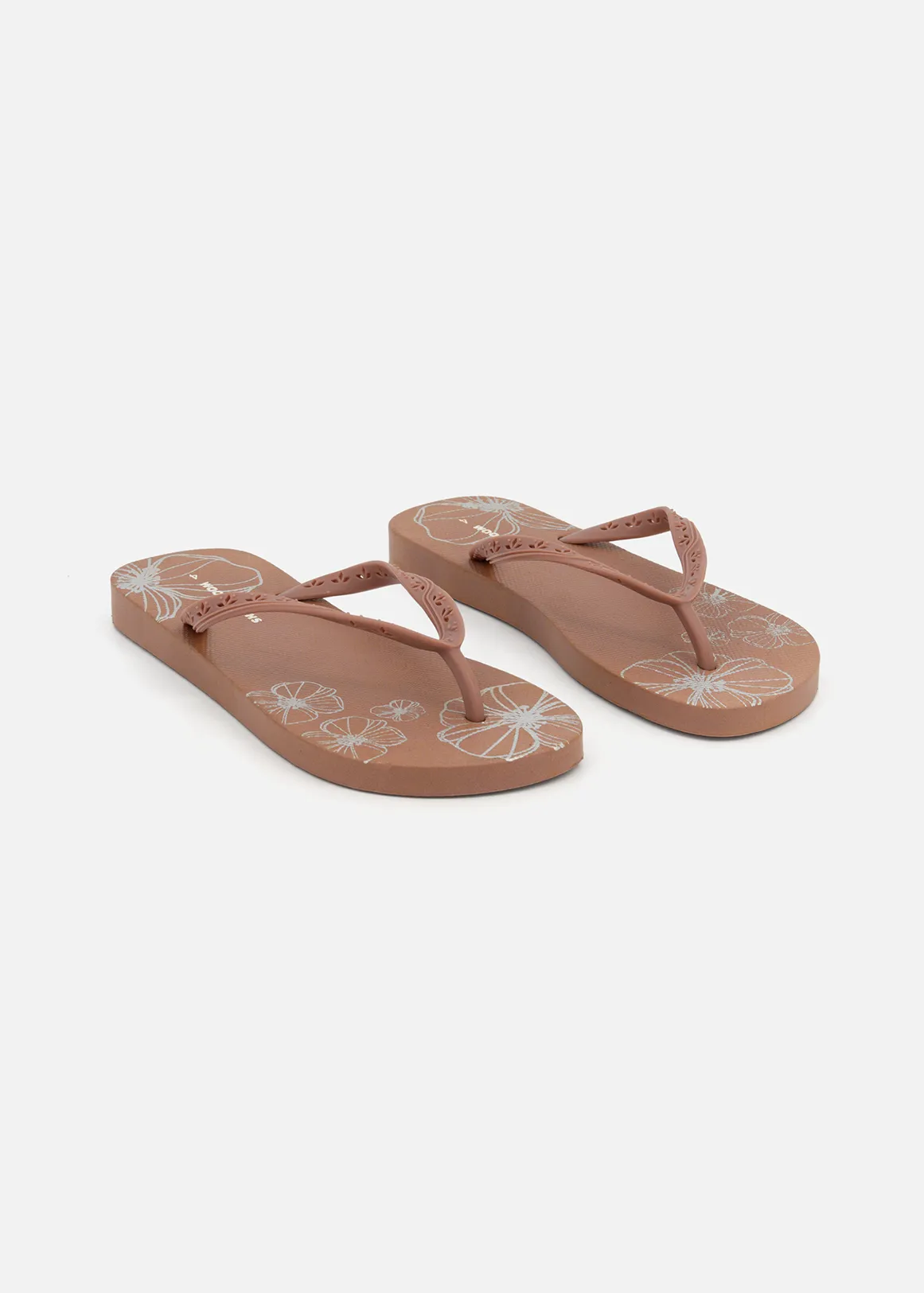 Flower Cut-out Strap Flip Flops - LIGHT PINK