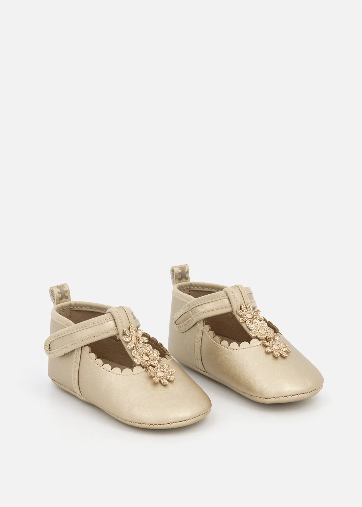 Flower Pram Pumps - GOLD