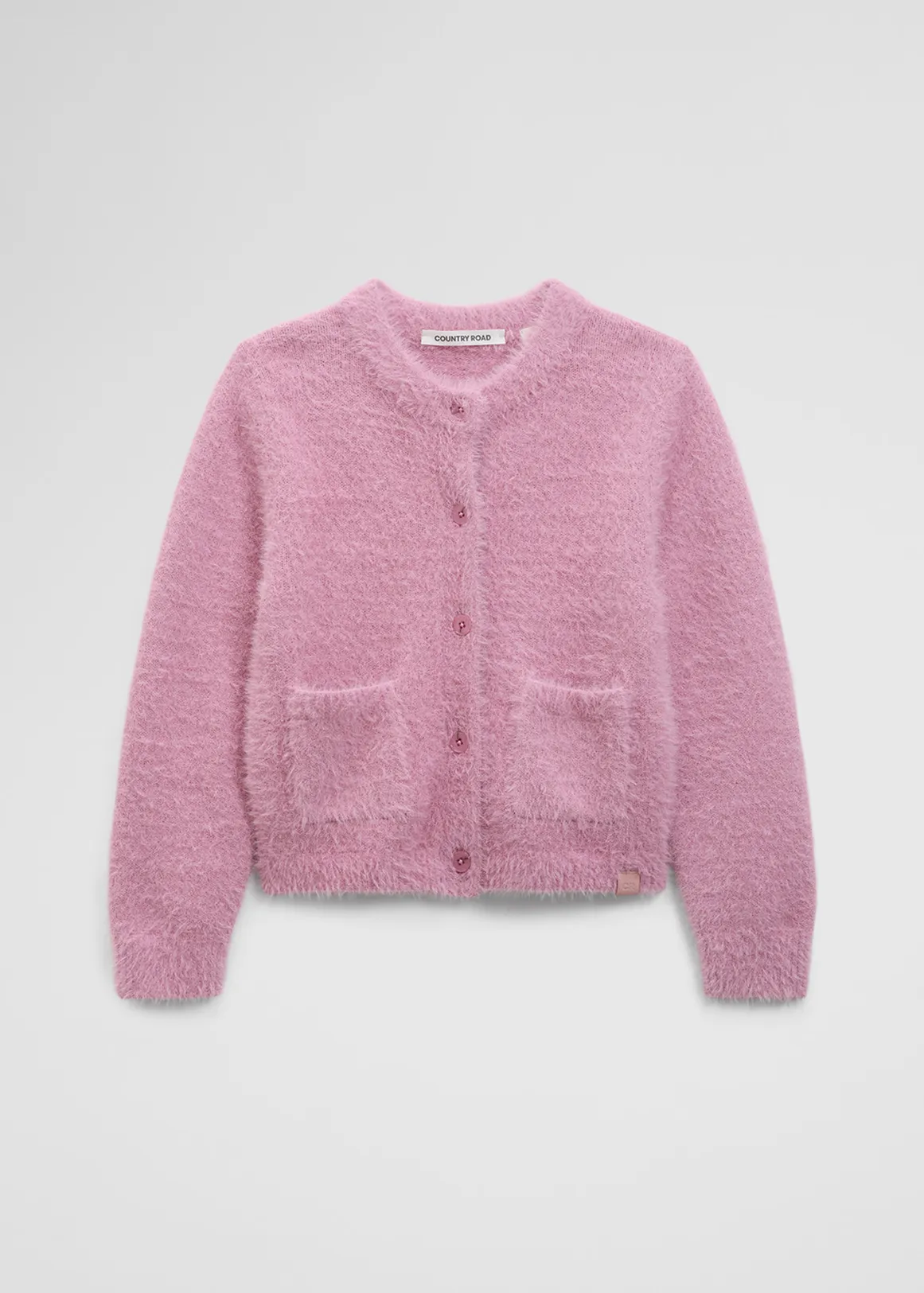 Fluffy Knit Cardigan - BERRY