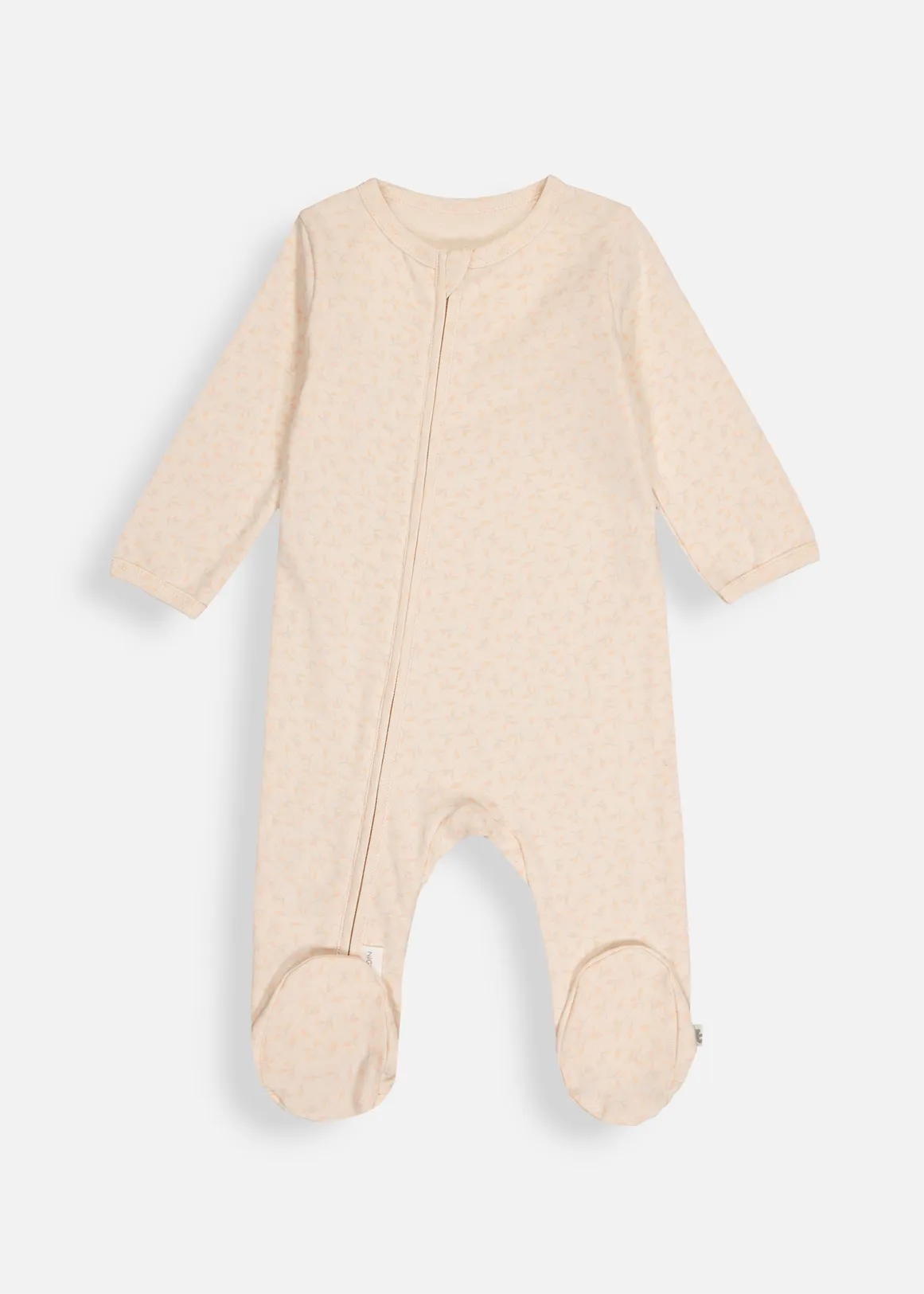 Foliage Floral Cotton Zip Sleepsuit - X PINK