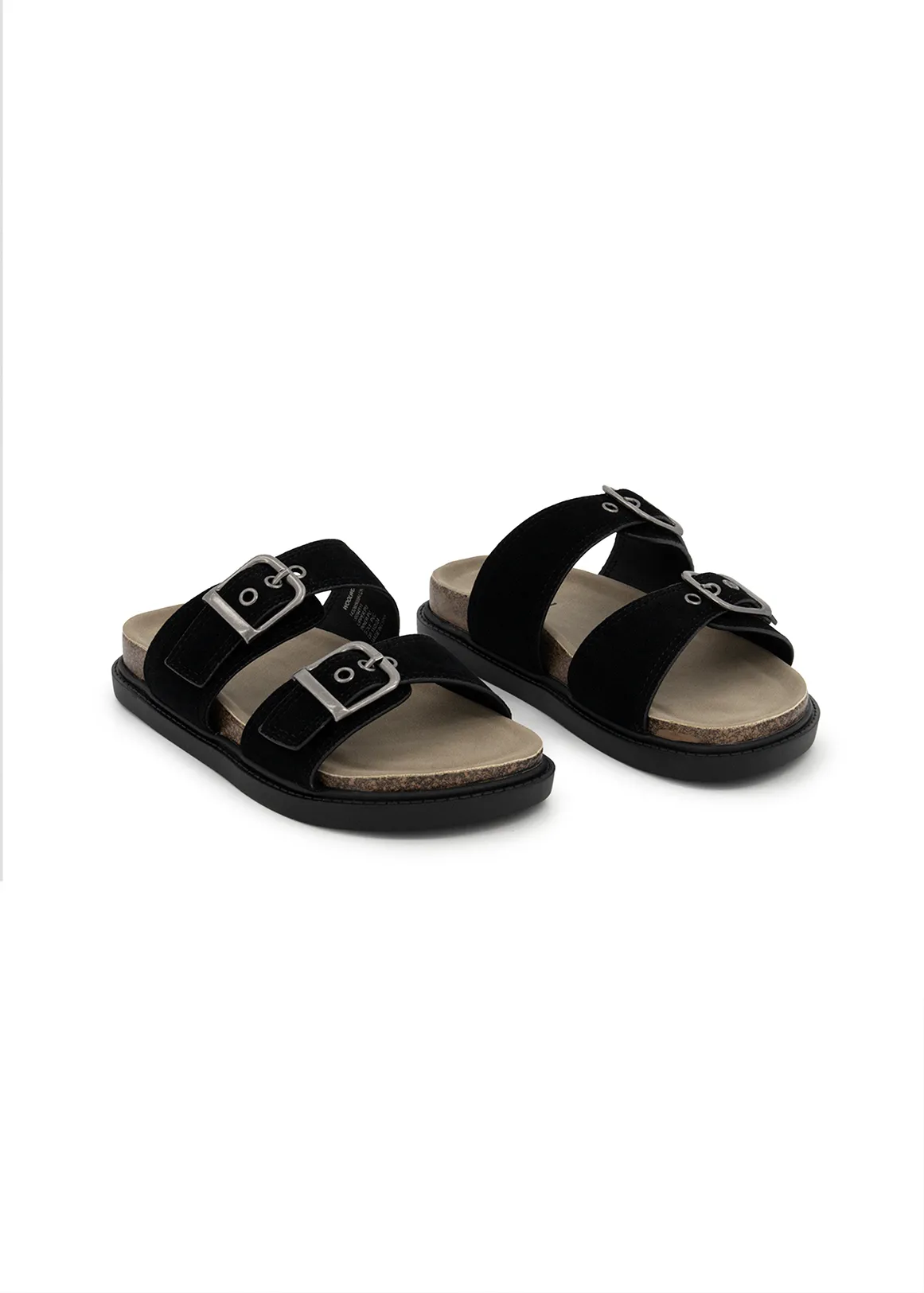 Footbed Mule Sandals (Size 12-6) Older Girl - BLACK