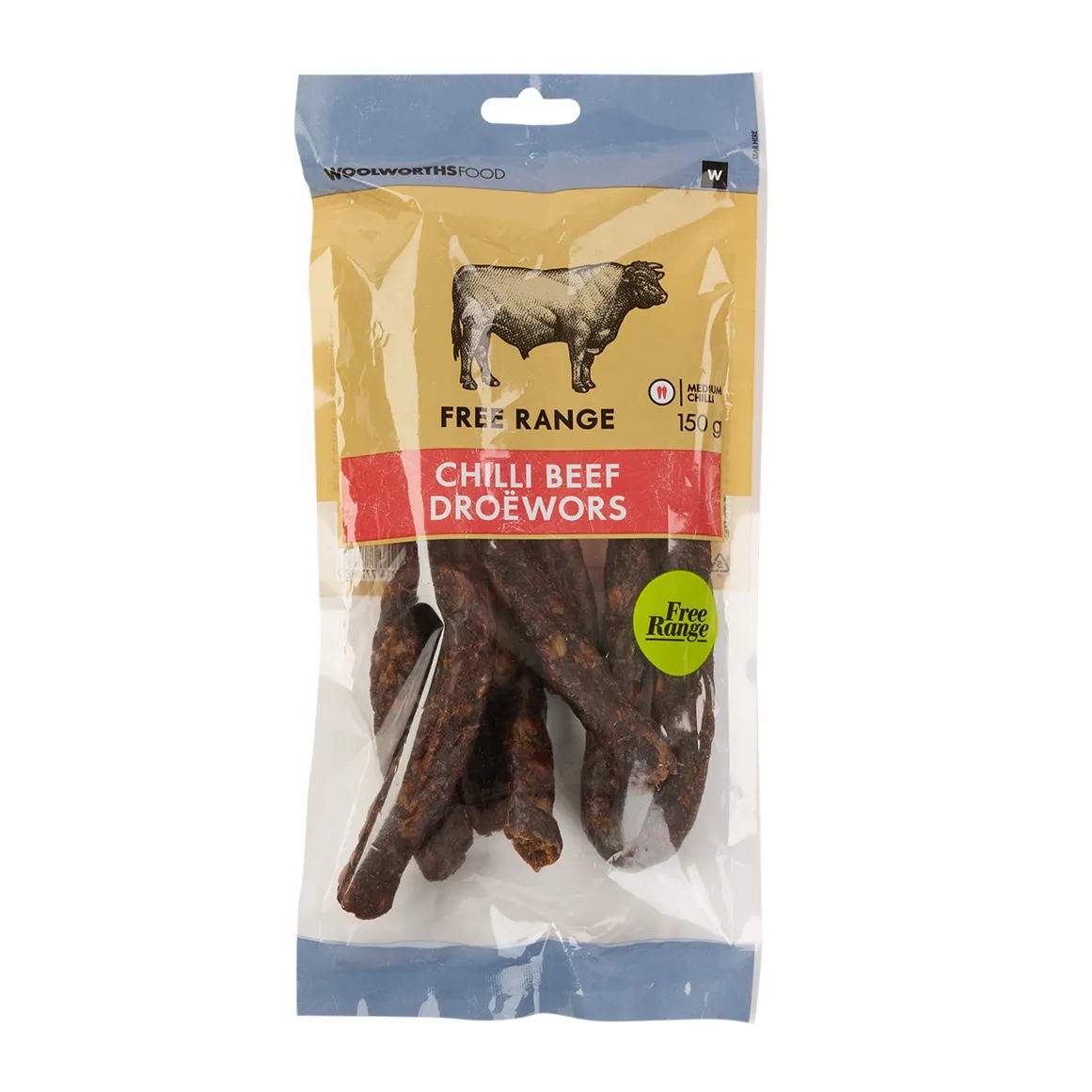 Free Range Chilli Beef Droëwors 150 g