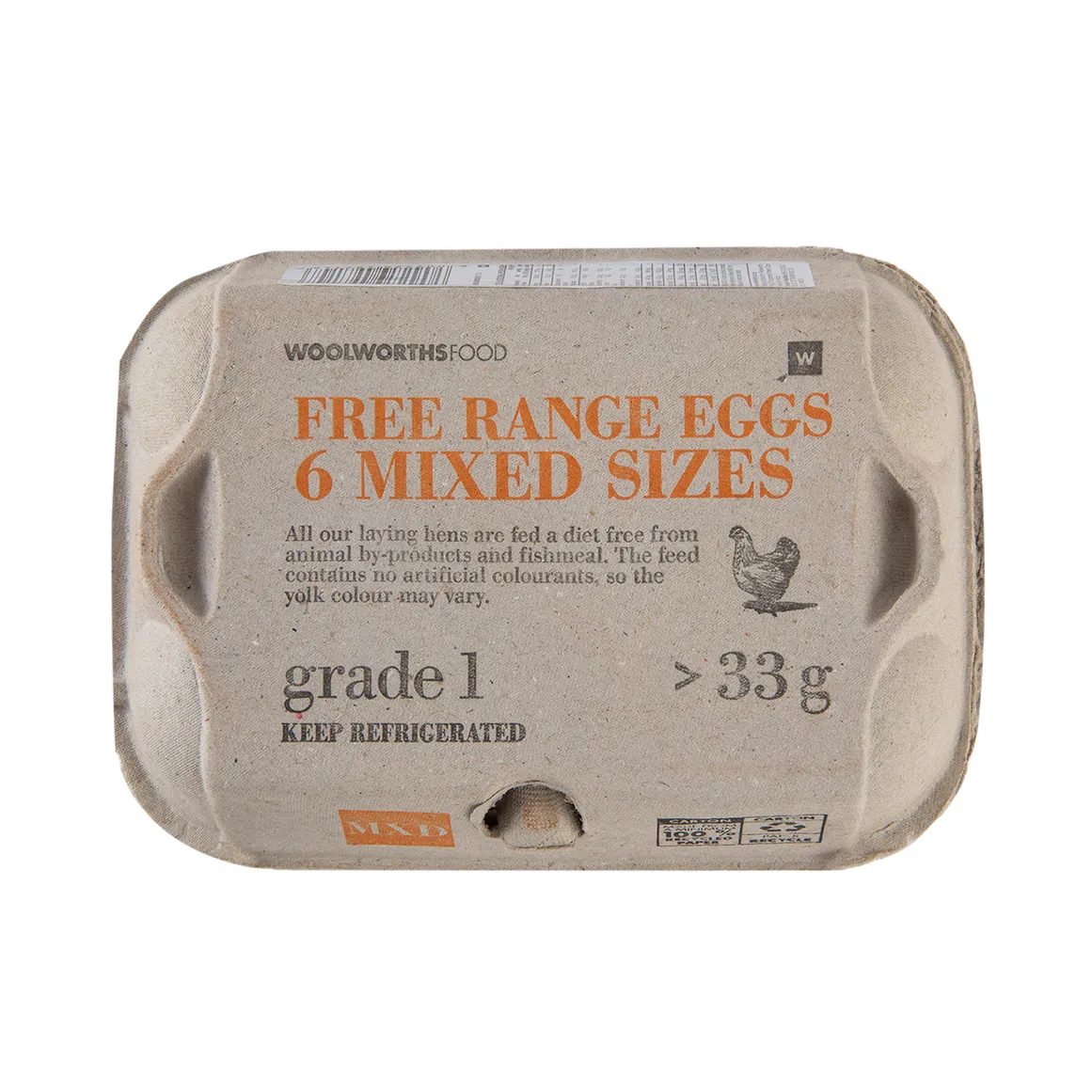Free Range Mixed Sizes Chilled Eggs 6 pk