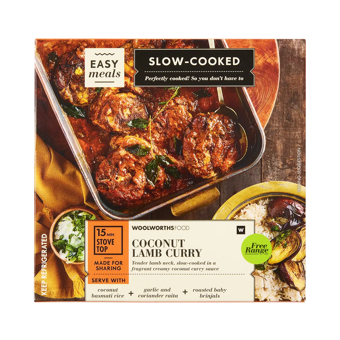 Free Range Slow Cooked Coconut Lamb Curry Avg 1 kg