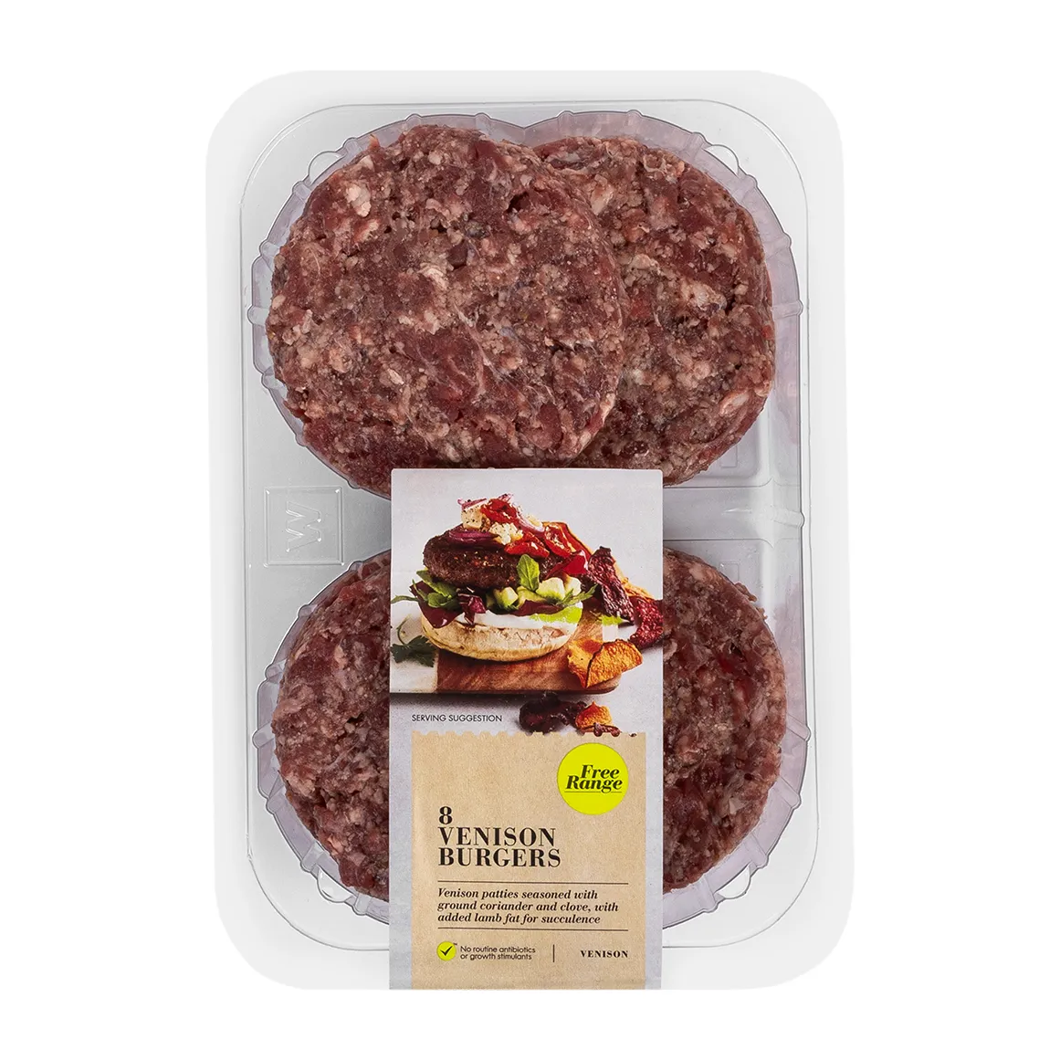 Free Range Venison Burgers 8 pk