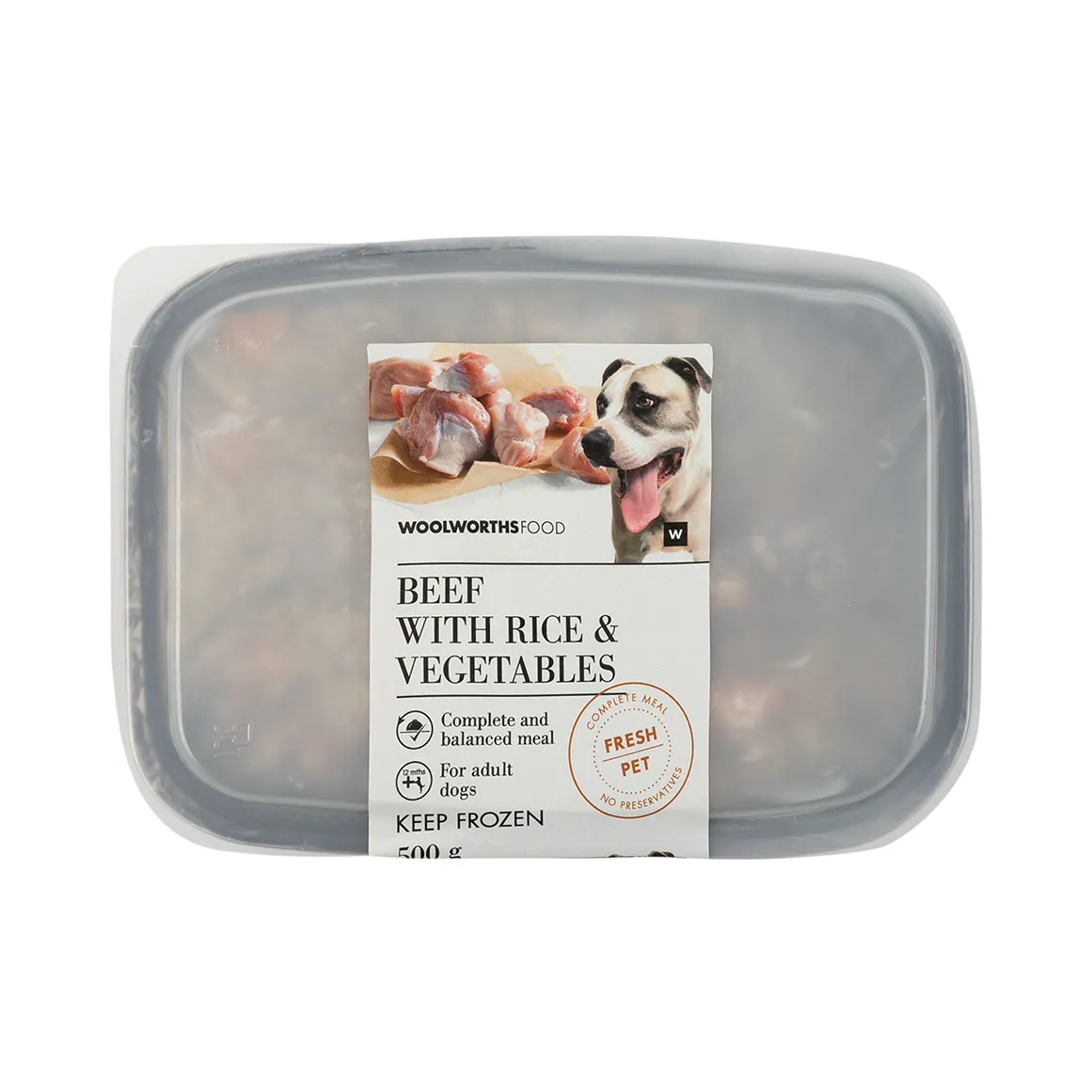 Fresh Pet Frozen Beef, Rice and Vegetables For Adult Dogs 500 g