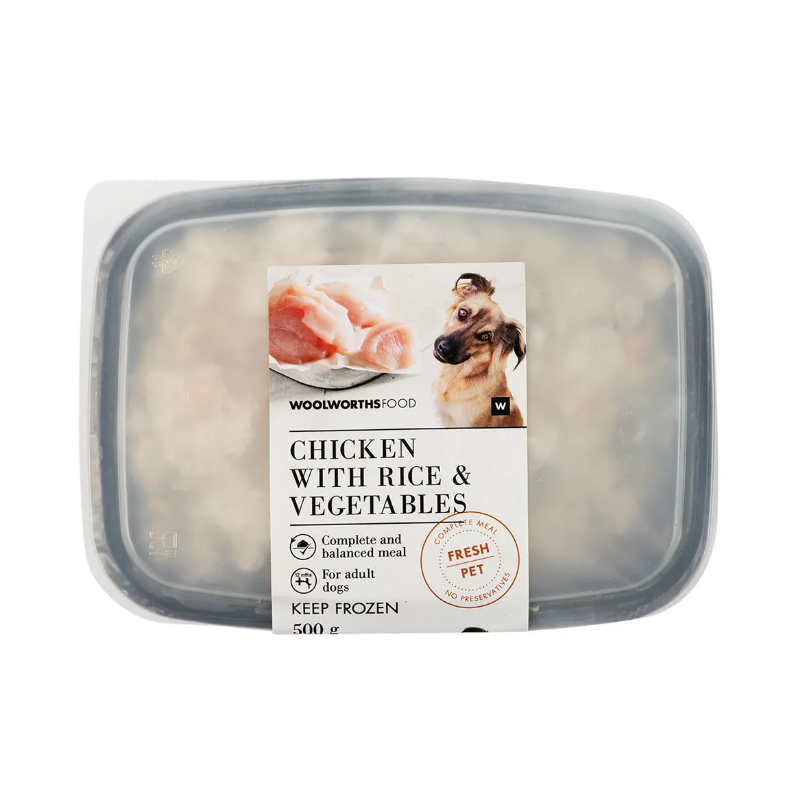 Fresh Pet Frozen Chicken, Rice and Vegetables For Adult Dogs 500 g