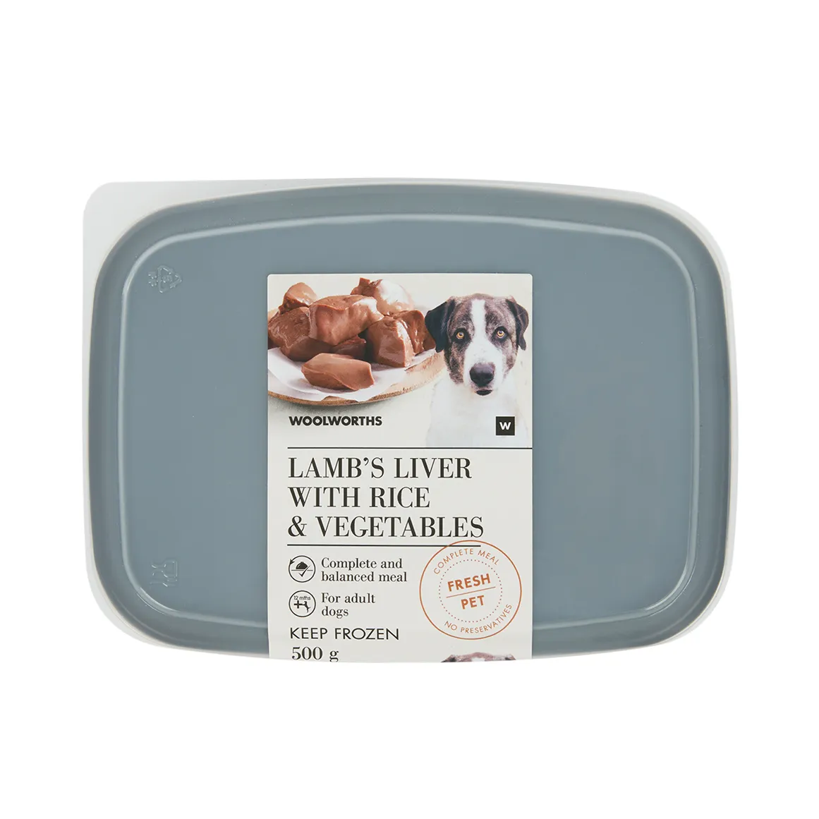 Fresh Pet Frozen Lamb's Liver with Rice & Vegetables for Adult Dogs 500 g