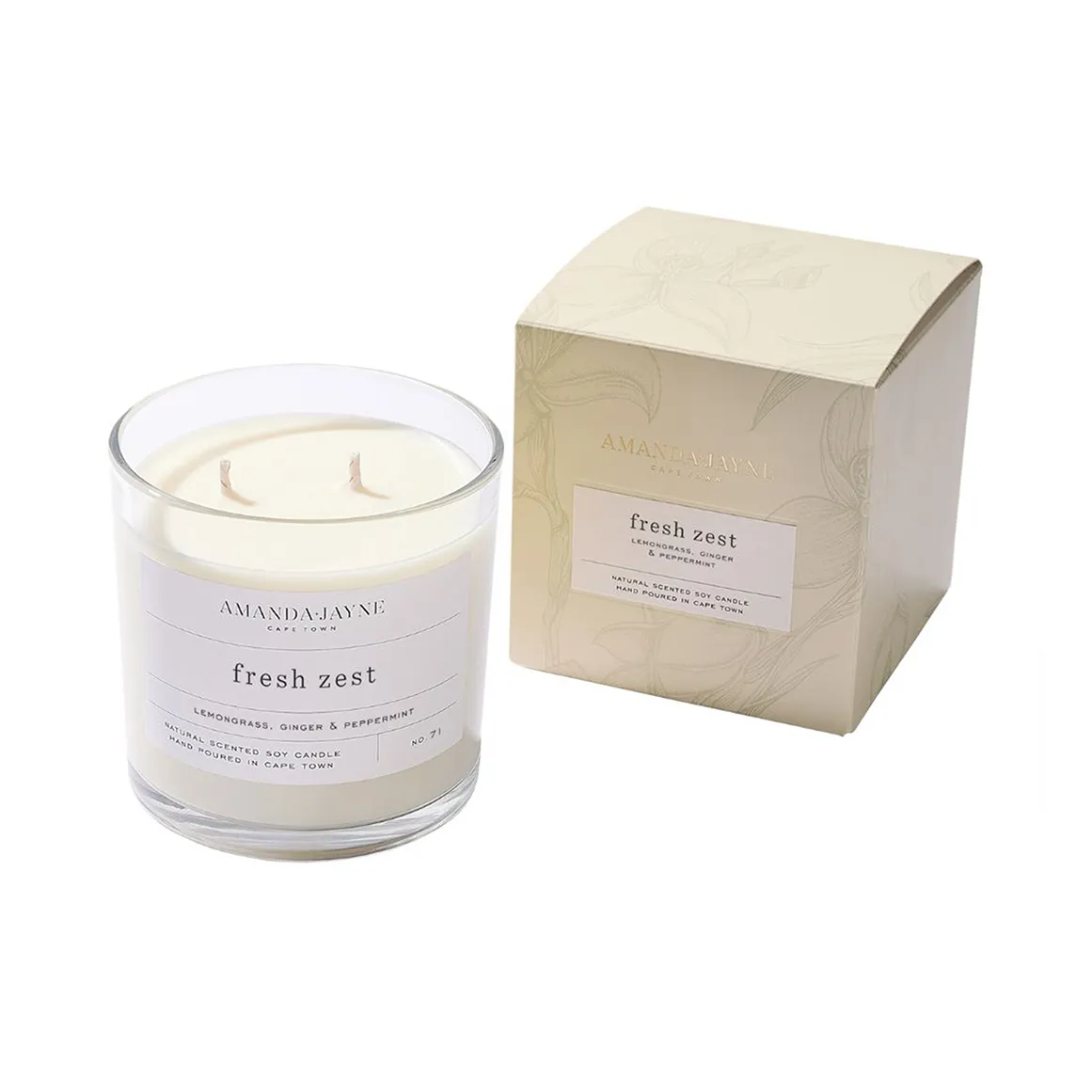 Fresh Zest Double Wick Glass Candle - 370G