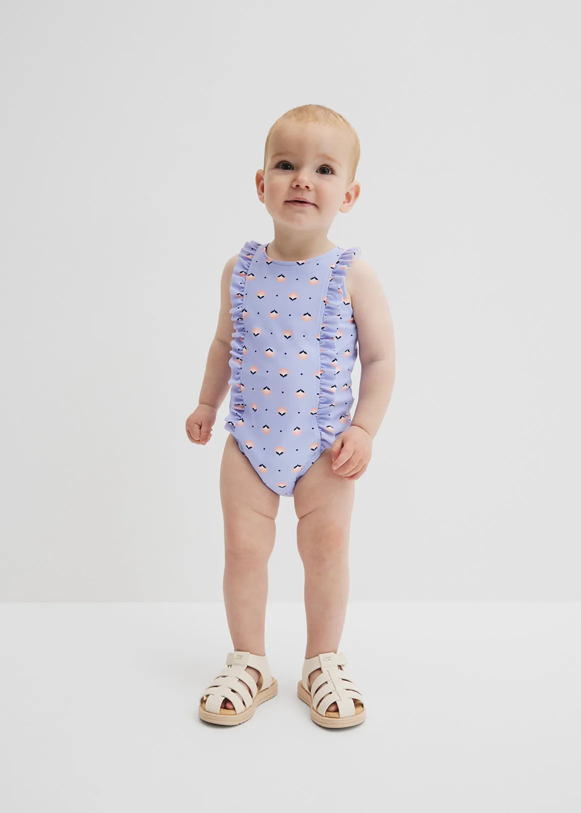 Frill Detail Bather - BLUEBELL GEO