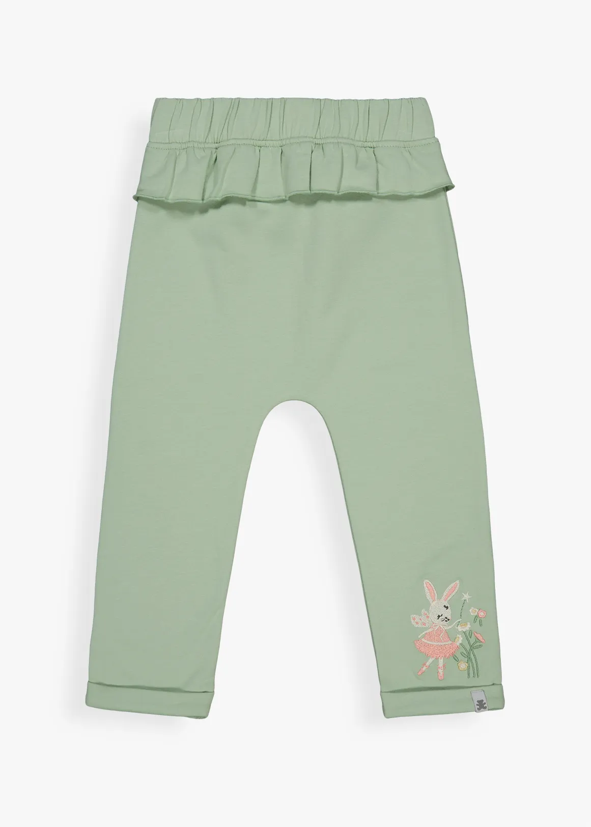 Frill Embroidery Sweatpants - LIGHT GREEN