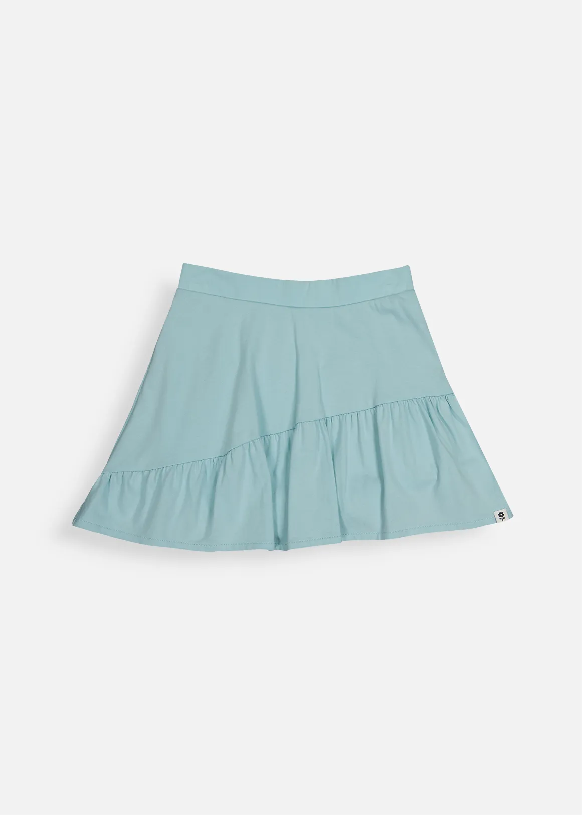 Frill Knit Cotton Skort - AQUA