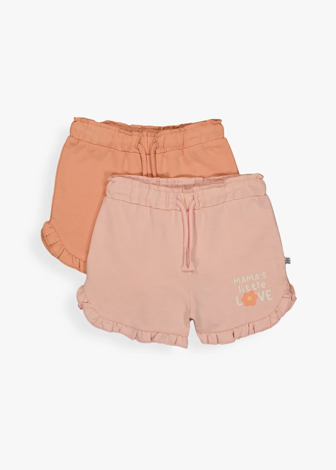 Frilly Fleece Cotton Shorts 2 Pack - X CORAL