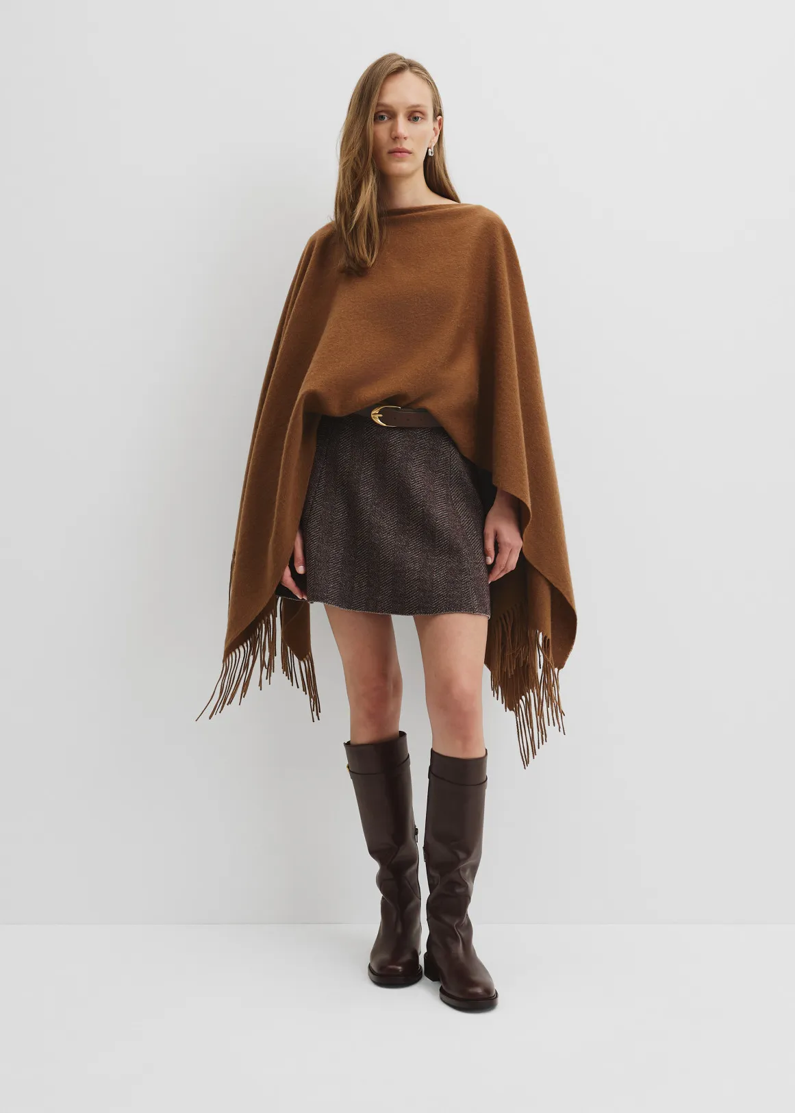 Fringed Wrap - COGNAC