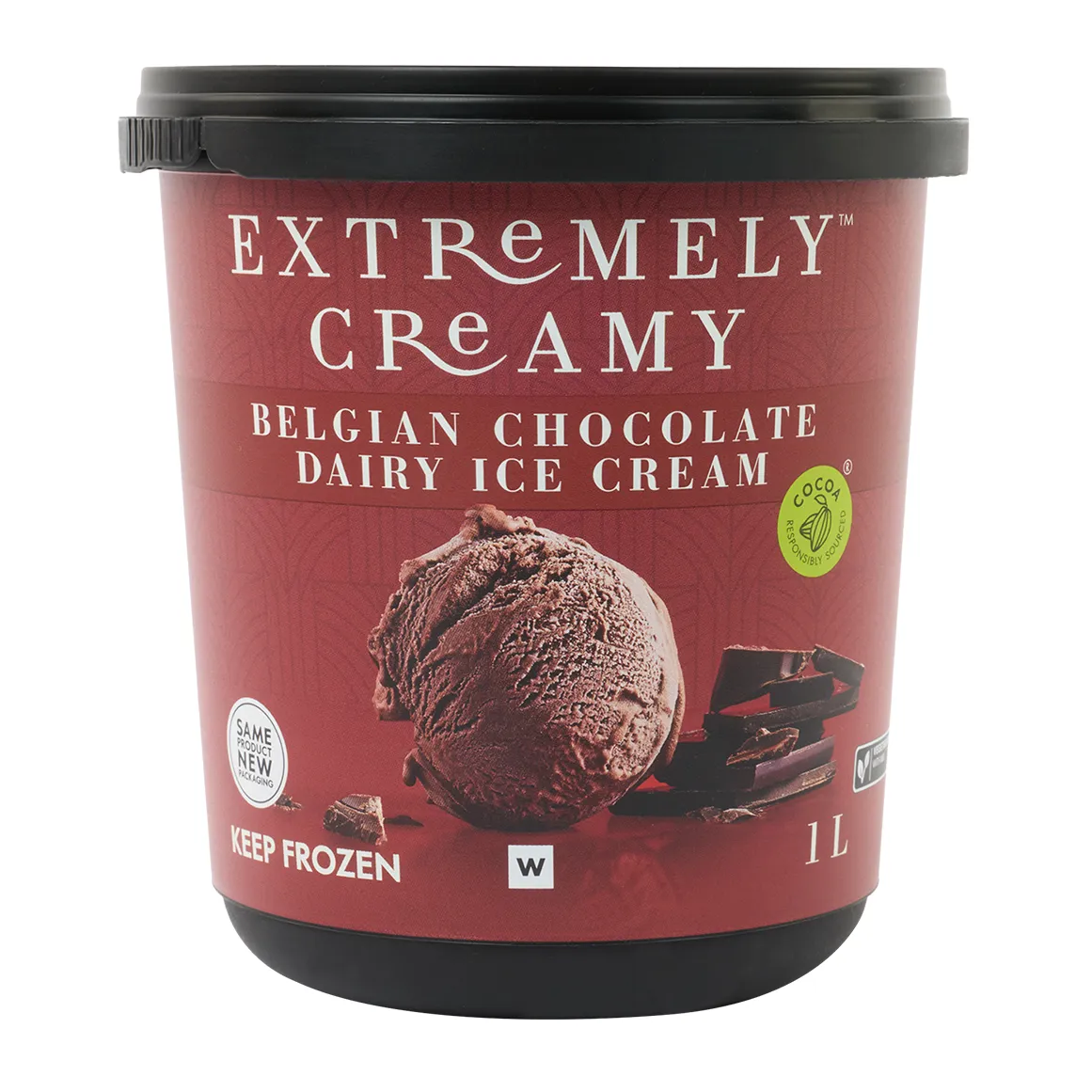 Frozen Extremely Creamy Belgian Chocolate Dairy Ice Cream 1 L