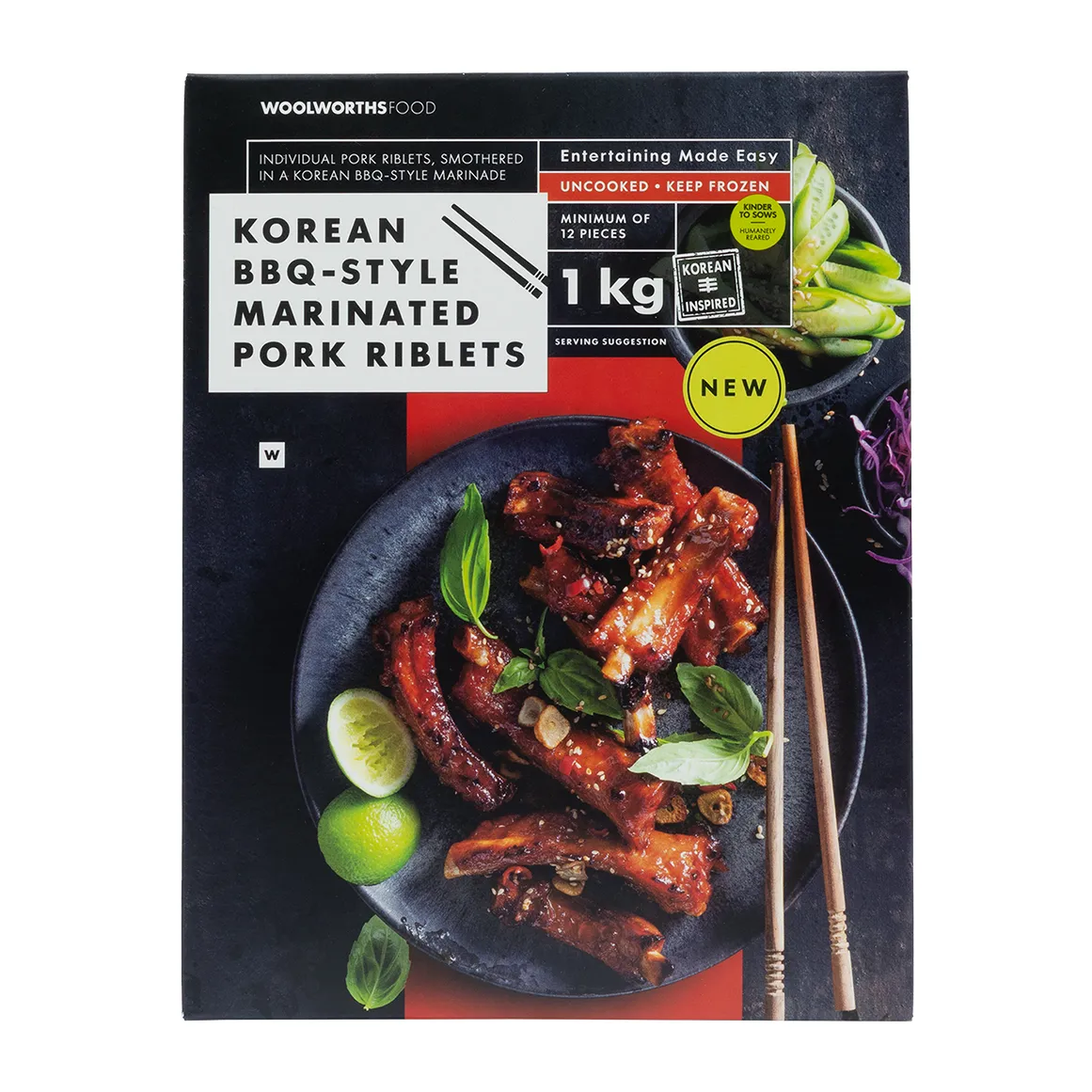 Frozen Korean BBQ Style Marinated Pork Riblets 1 kg