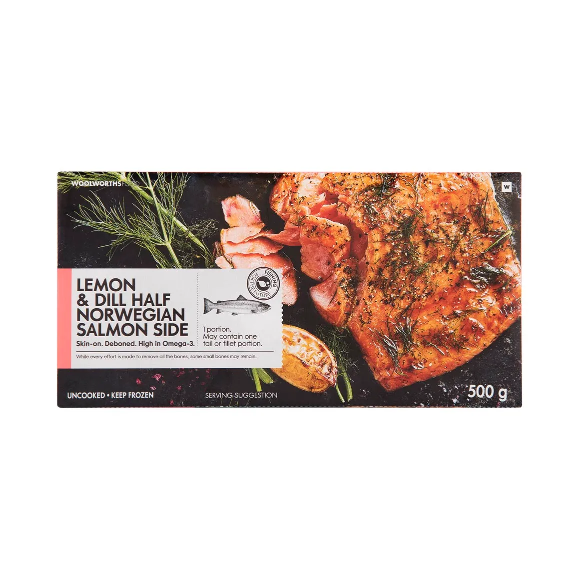 Frozen Lemon & Dill Half Norwegian Salmon Side 500 g