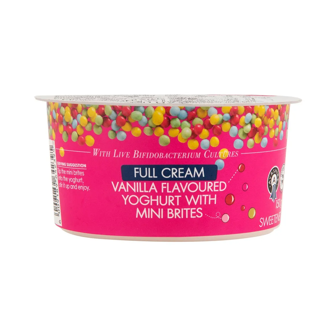 Full Cream Ayrshire Vanilla Yoghurt with Mini Brites 150 g