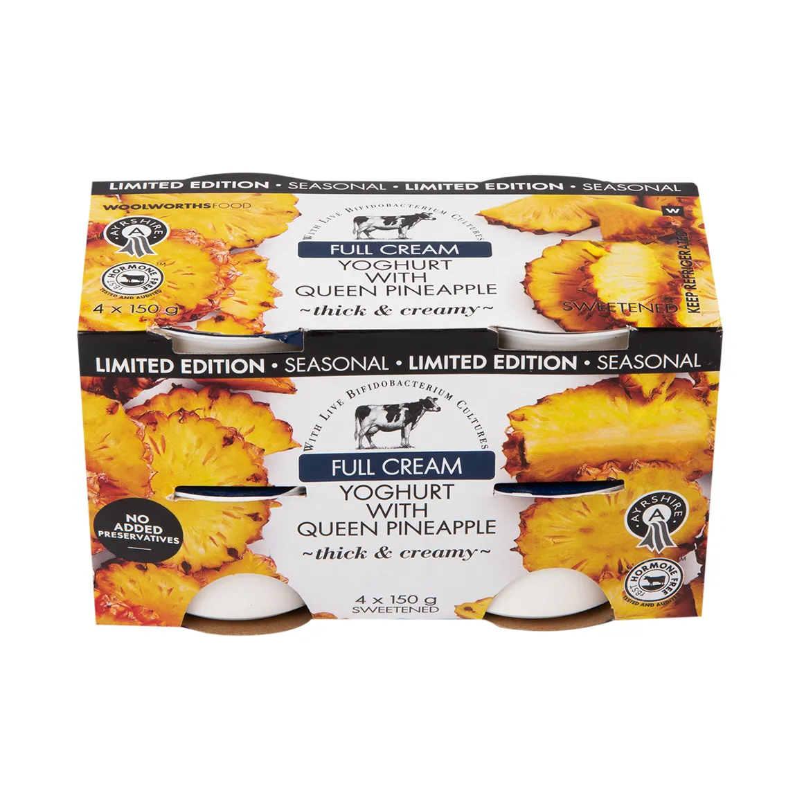 Full Cream Ayrshire Yoghurt with Queen Pineapple 4 x 150 g