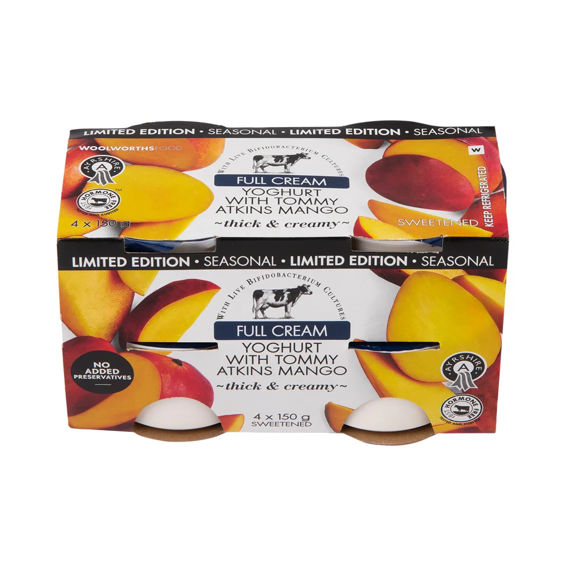 Full Cream Ayrshire Yoghurt with Tommy Atkins Mango 4 x 150 g