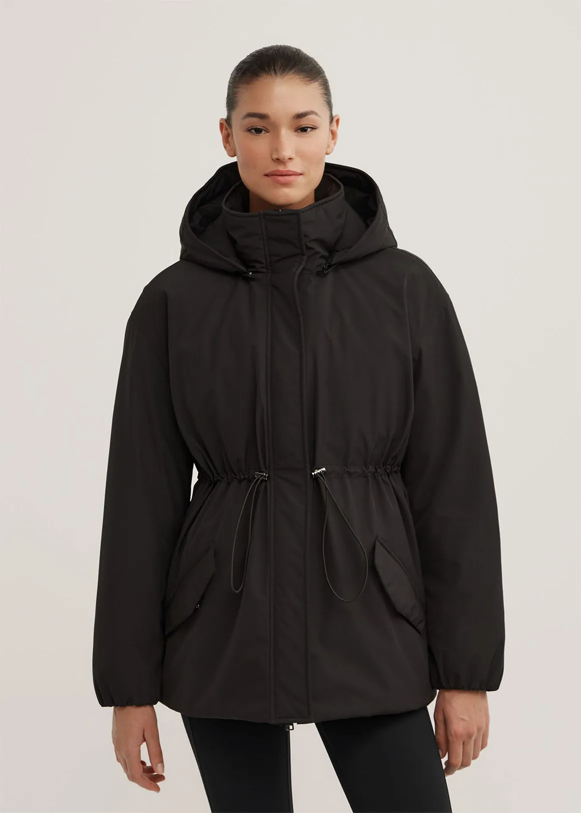 Funnel Neck Anorak - BLACK