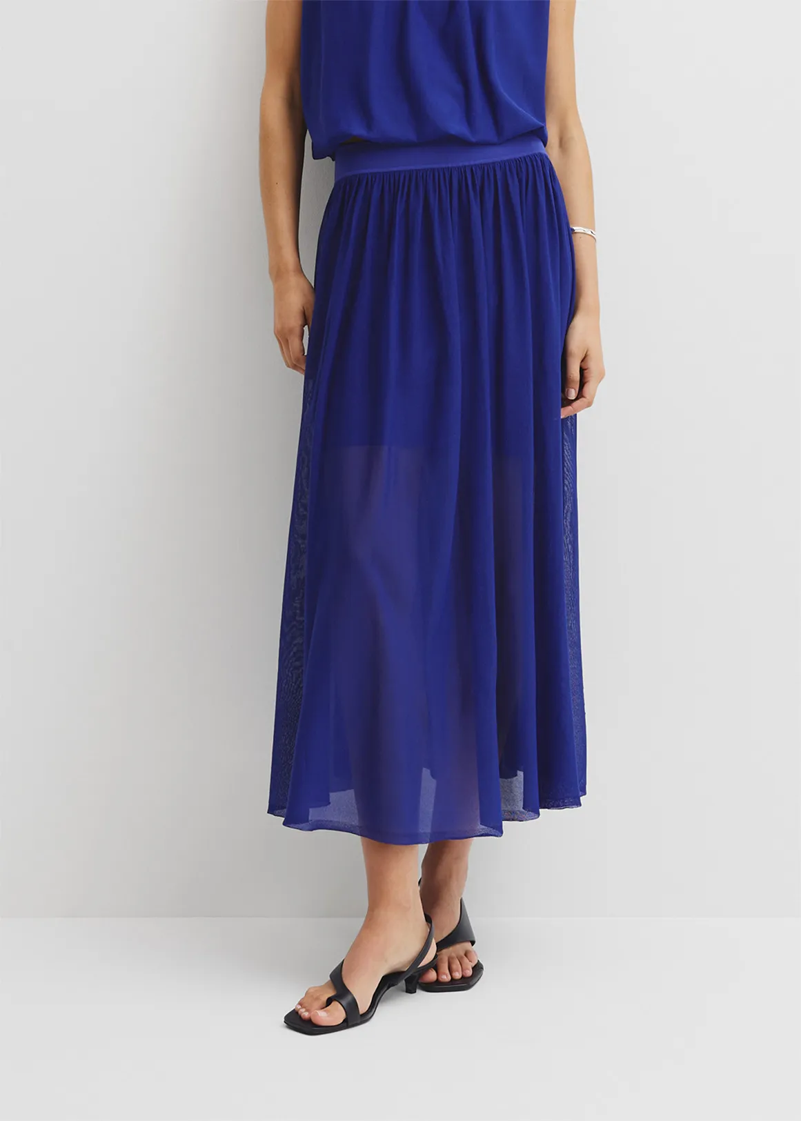 Gauze Knit Skirt - ULTRA BLUE