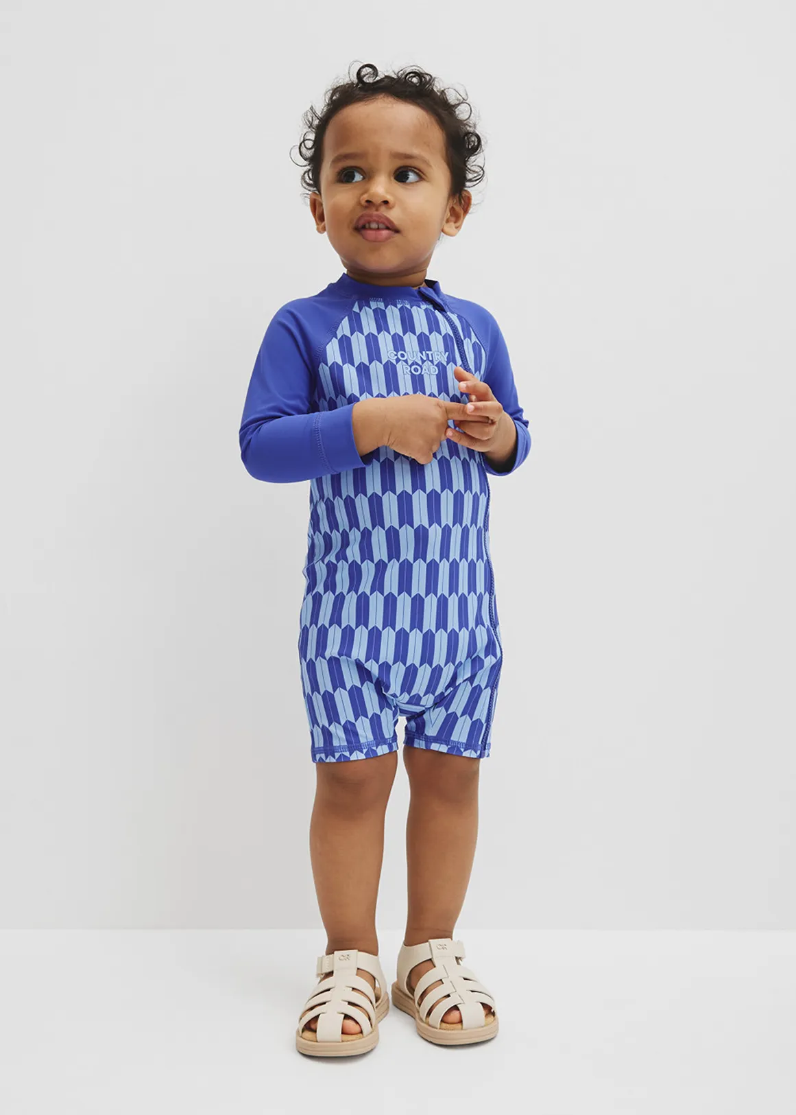 Geometric Logo Swimsuit - COBALT BLUE