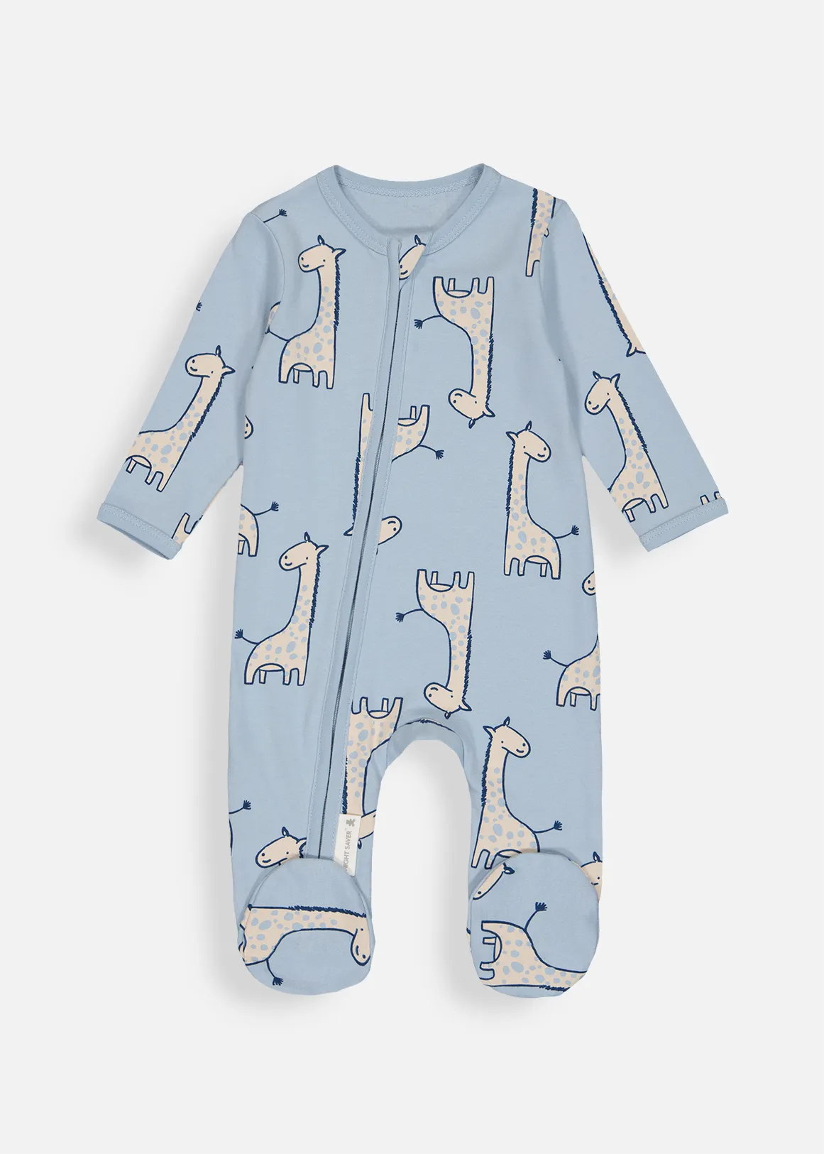 Giraffe Organic Cotton Zip Sleepsuit - X BLUE