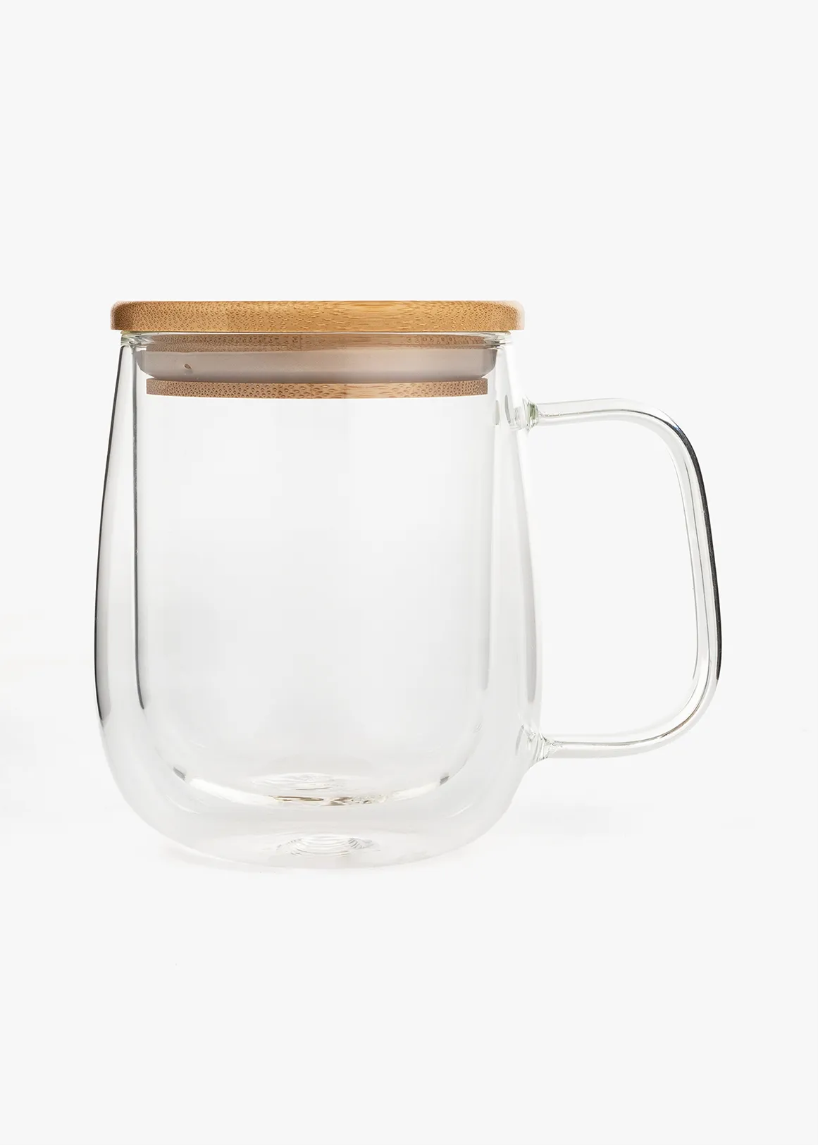 Glass Mug with Handle & Lid - CLEAR